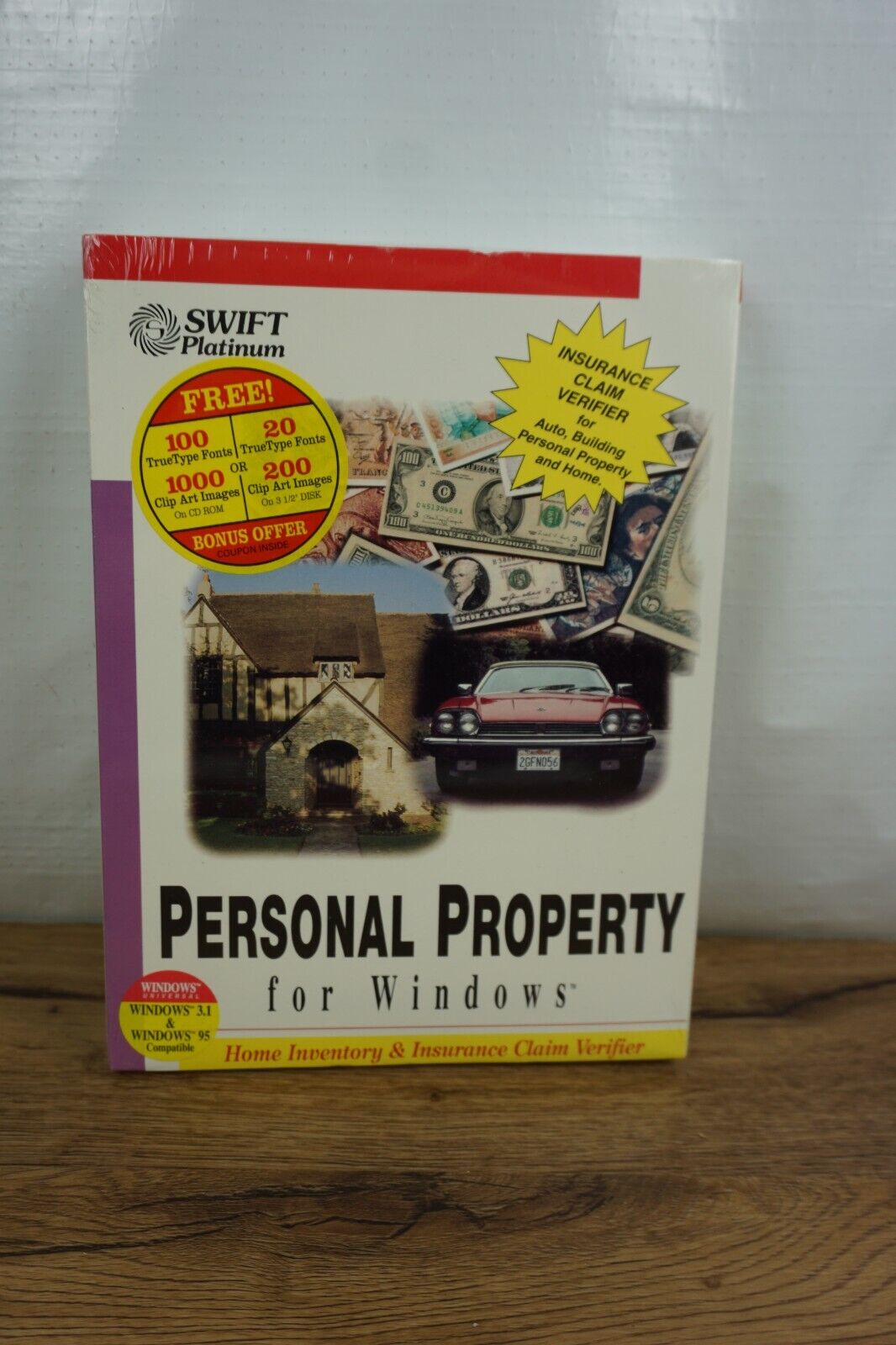 NEW SEALED - VINTAGE 1994 SWIFT PLATINUM PERSONAL PROPERTY FOR WINDOWS 95 HOME