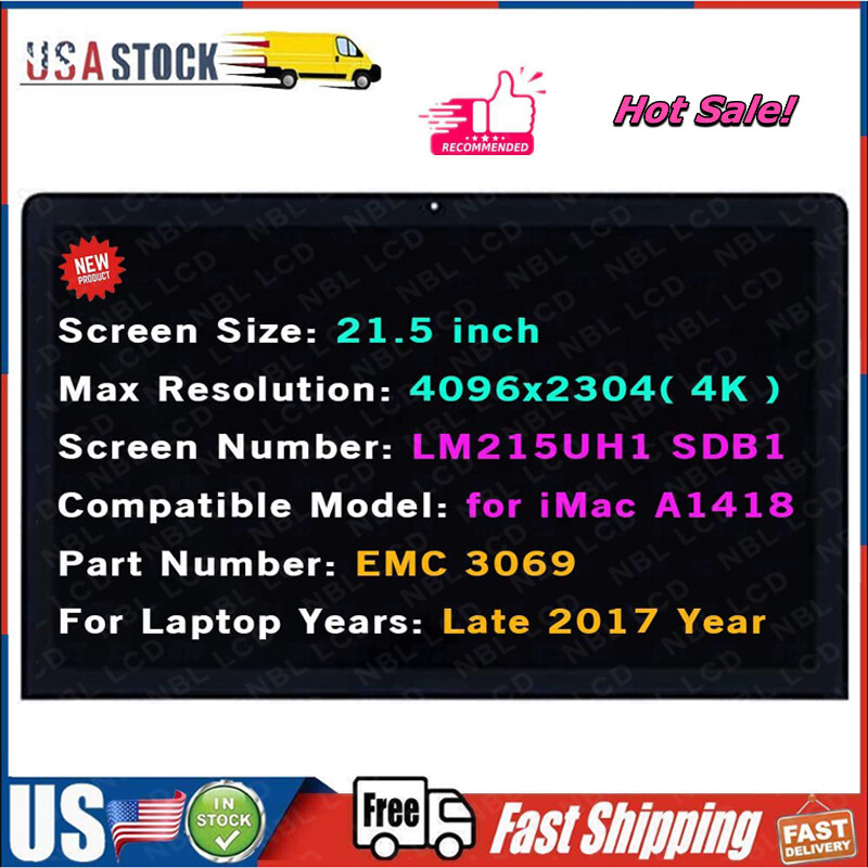 for iMac A1418 Retina 4K 21.5" Mid 2017 LM215UH1(SD)(B1) Screen Display Panel