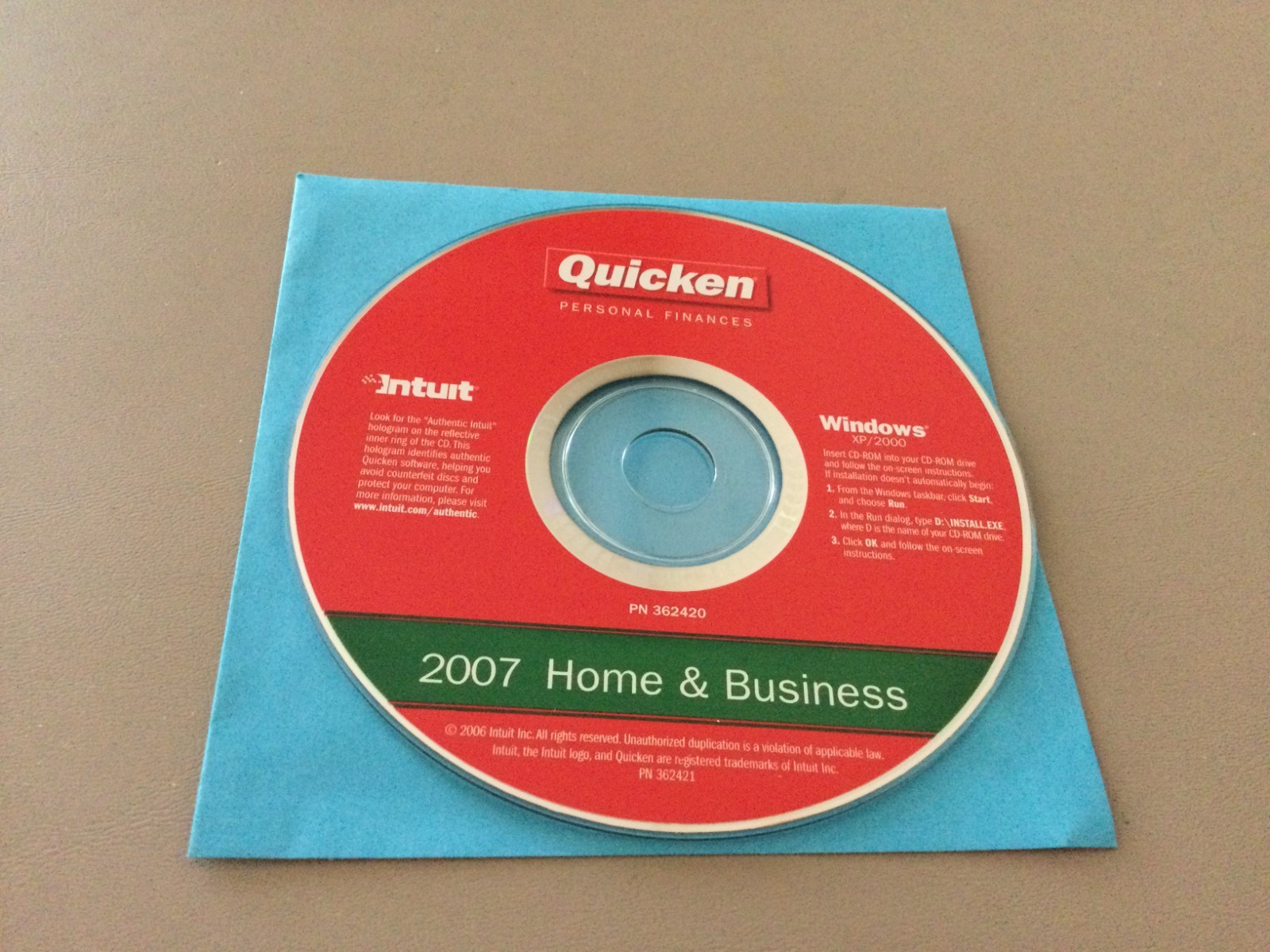 Quicken Personal Finances-2007 Home/Business-Disk Only/No Tracking/Free Shipping