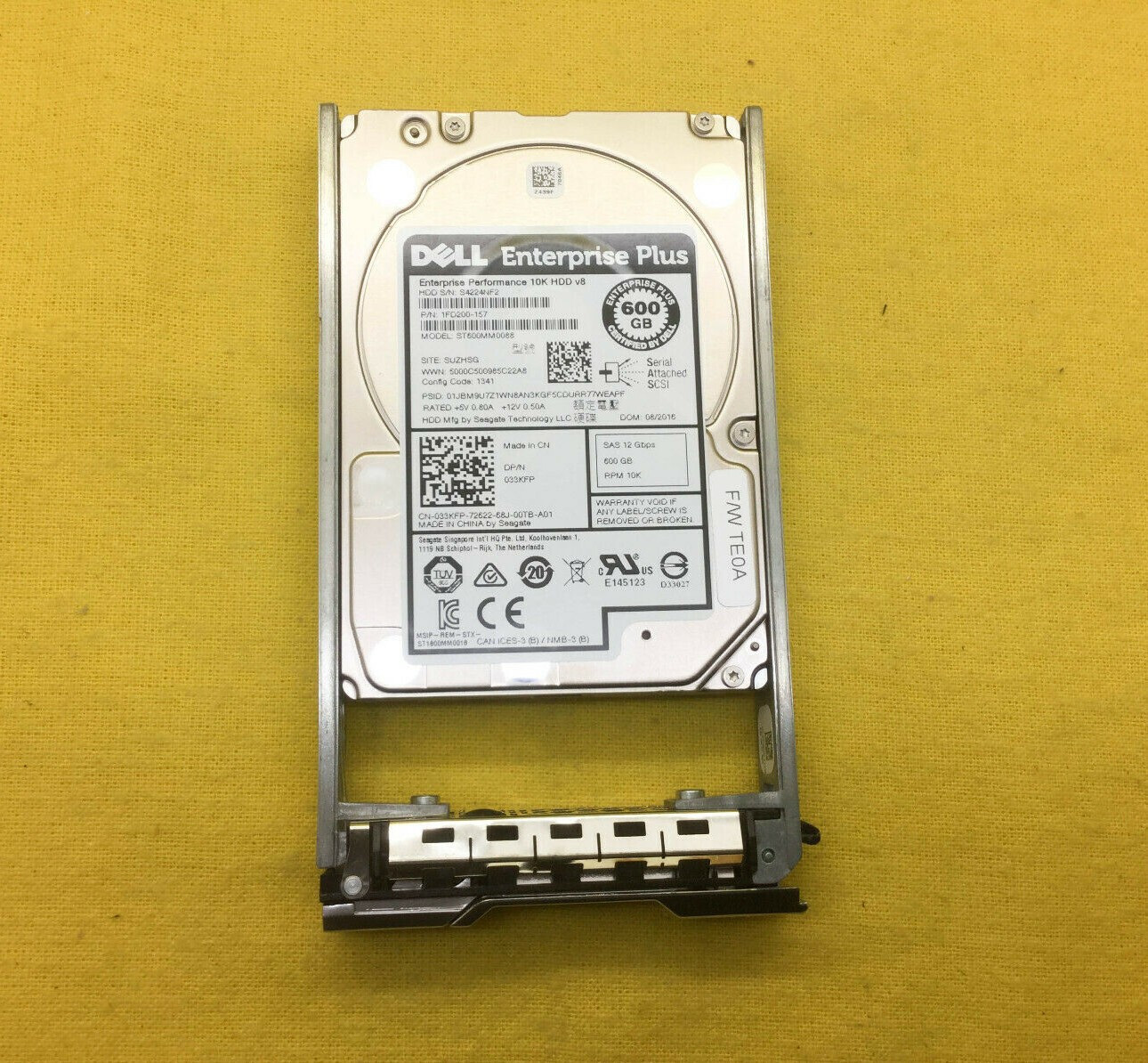 Hard driver for DELL ST600MM0088 SAS 12GB 600G 10K 2.5' 33KFP 033KFP   HDD