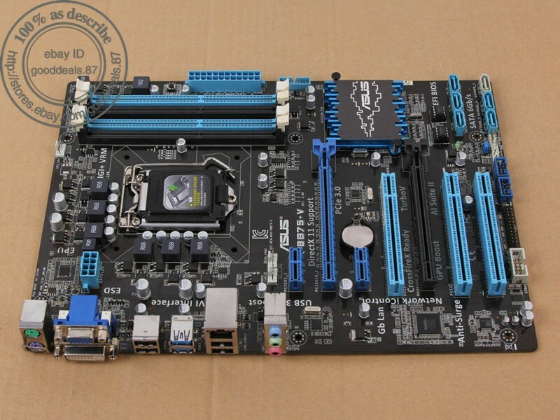 Good working ASUS P8B75-V Intel B75 Socket LGA 1155 Motherboard ATX USB3.0 DDR3