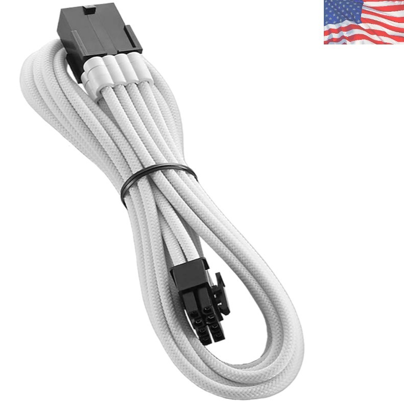 45cm Braided 8-Pin PCI-e Extension Cable in Elegant White - ModMesh Series