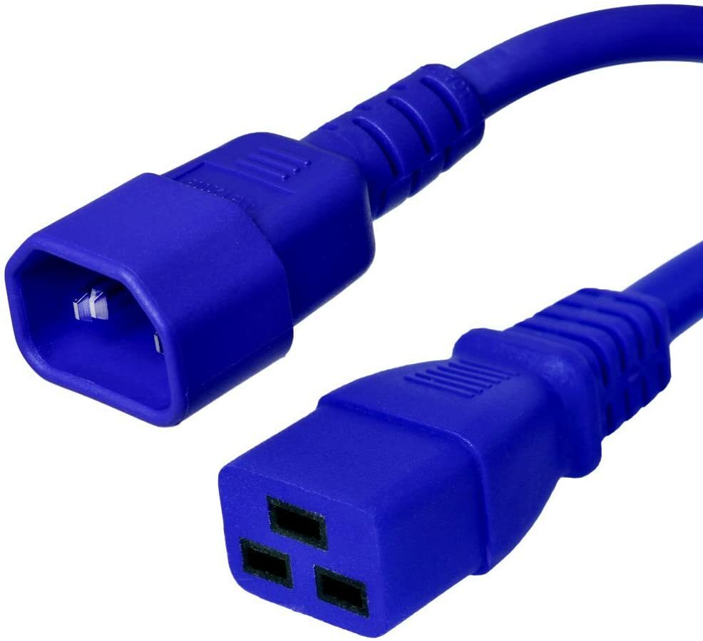 15 PACK LOT 5ft IEC C14 - C19 Blue Power Cord 14AWG 15A/1875W 100-250V 1.5M