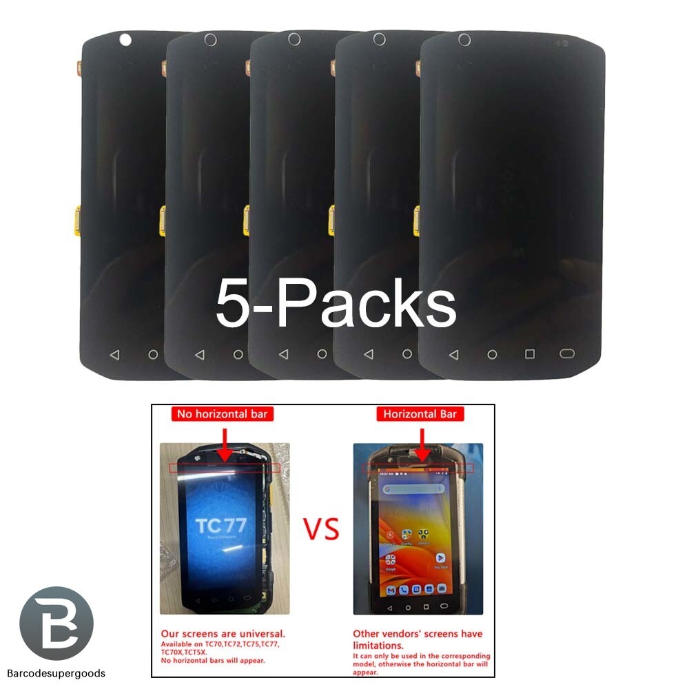 5-Packs TC77 LCD Touch Screen Digitizer for ZEBRA TC77 (Android Version) New