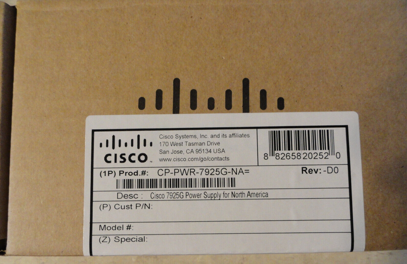 Cisco CP-PWR-7925G-NA AC Power Supply Adapter 7925G For IP Phone 74-8588-01 NOS