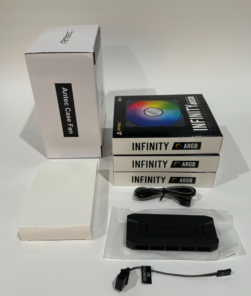 Antec Infinity ARGB 120mm Case Fans 3-Pack w Controller US Series NEW Sealed RGB