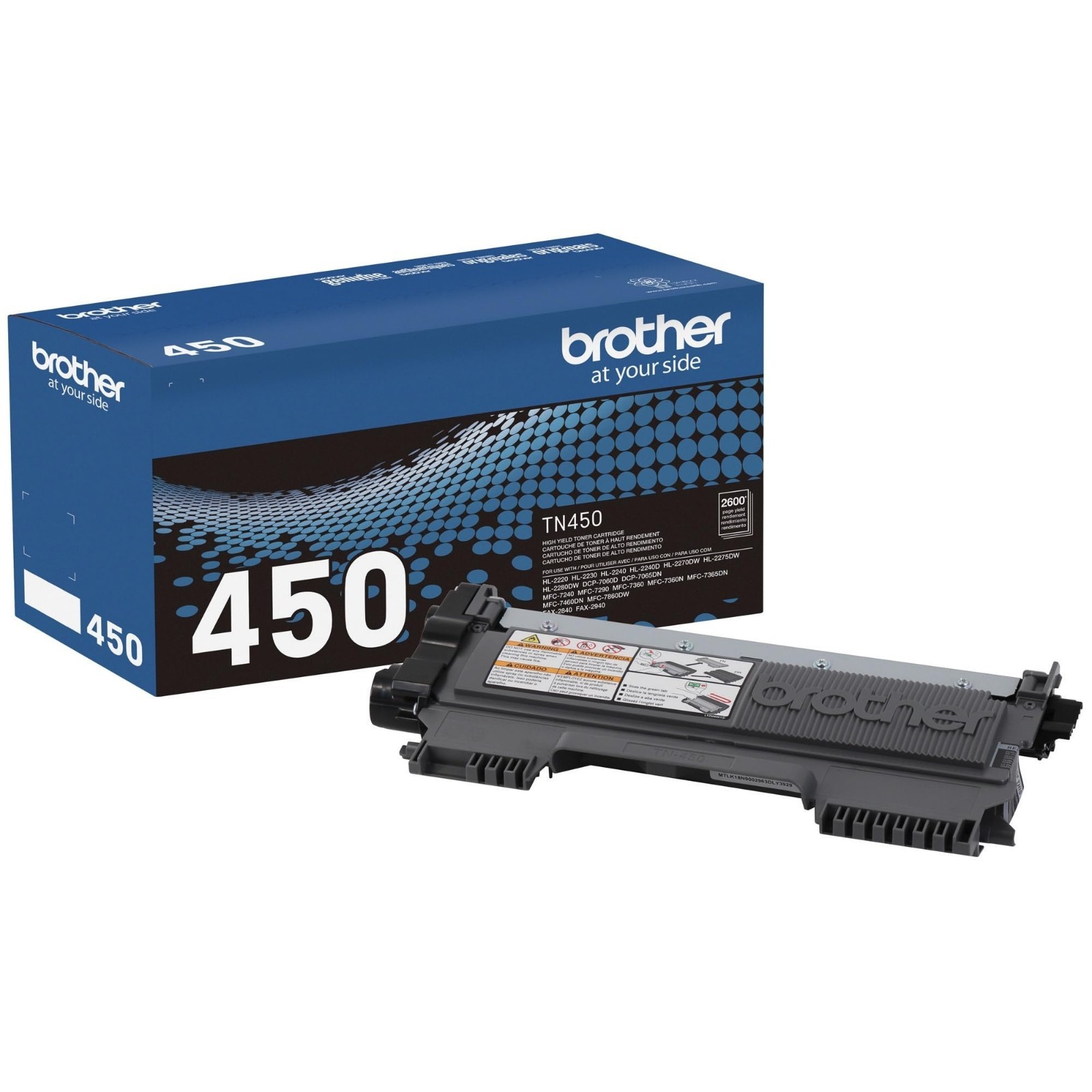 Brother TN450 TN-450 Genuine High Yield Black Toner Cartridge 2600 Page HL2270DW