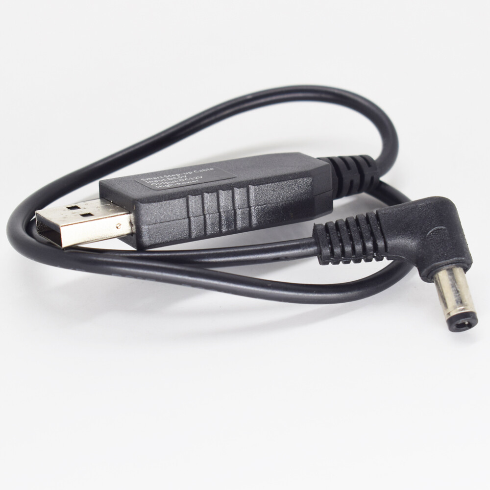 10pcs 40cm USB 2.0 A Male 5V to 12V Right Angle DC 5.5x2.1mm Male Step-Up Cable