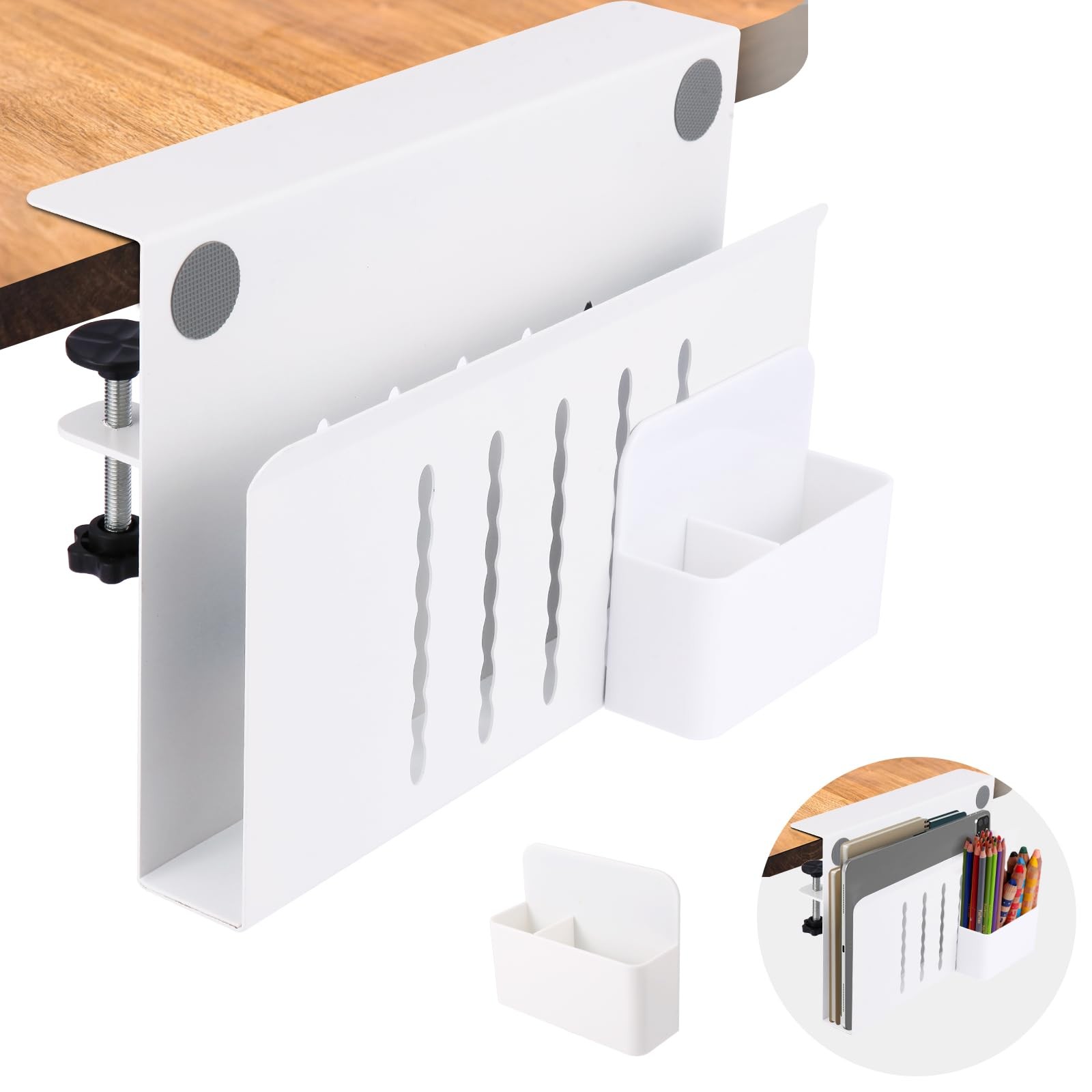 Desk Side Storage, Under Desk Laptop Mount, Table Side Hanging File Organizer...