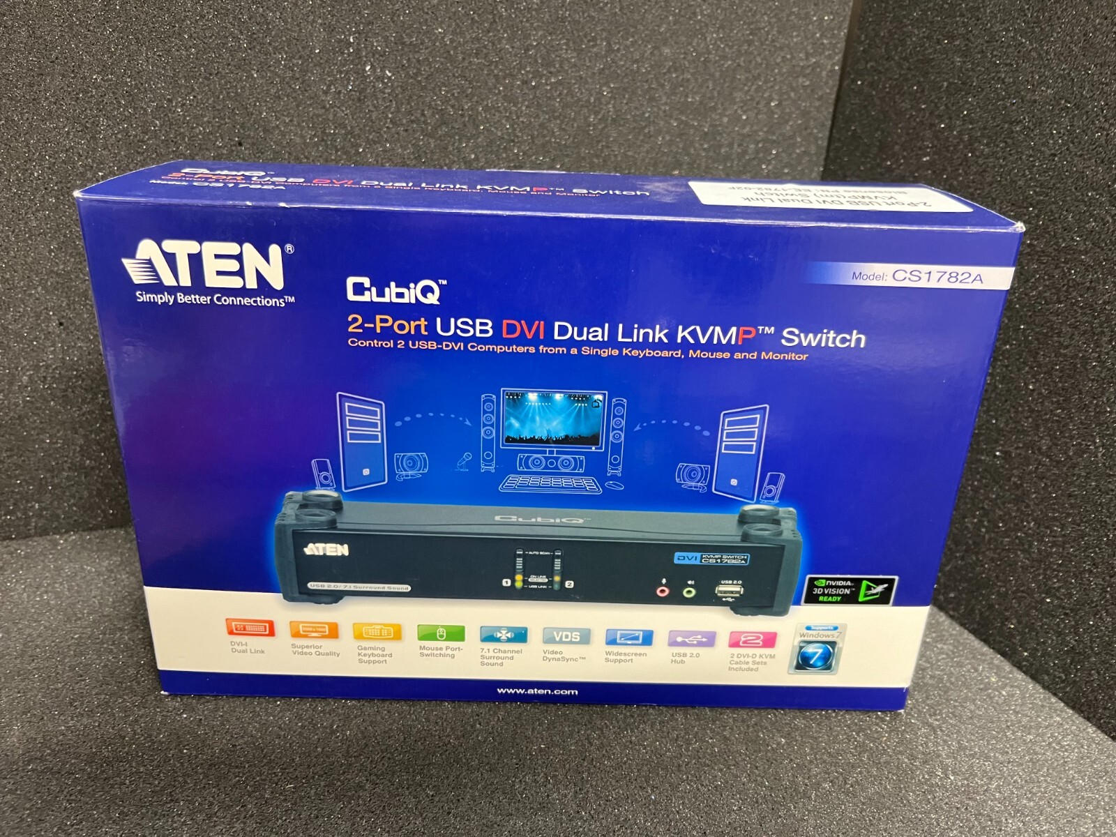 Aten CS1782A 2-Port USB DVI Dual Link KVMP Switch CubiQ (E)