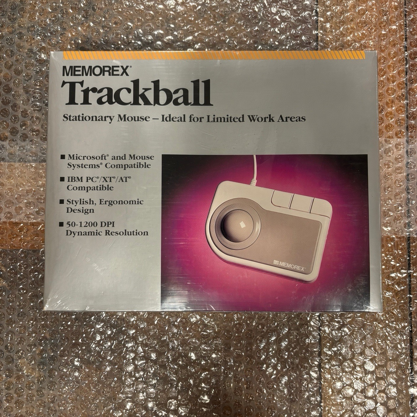 Memorex Trackball Wired Stationary Mouse - NEW IN SEALED BOX