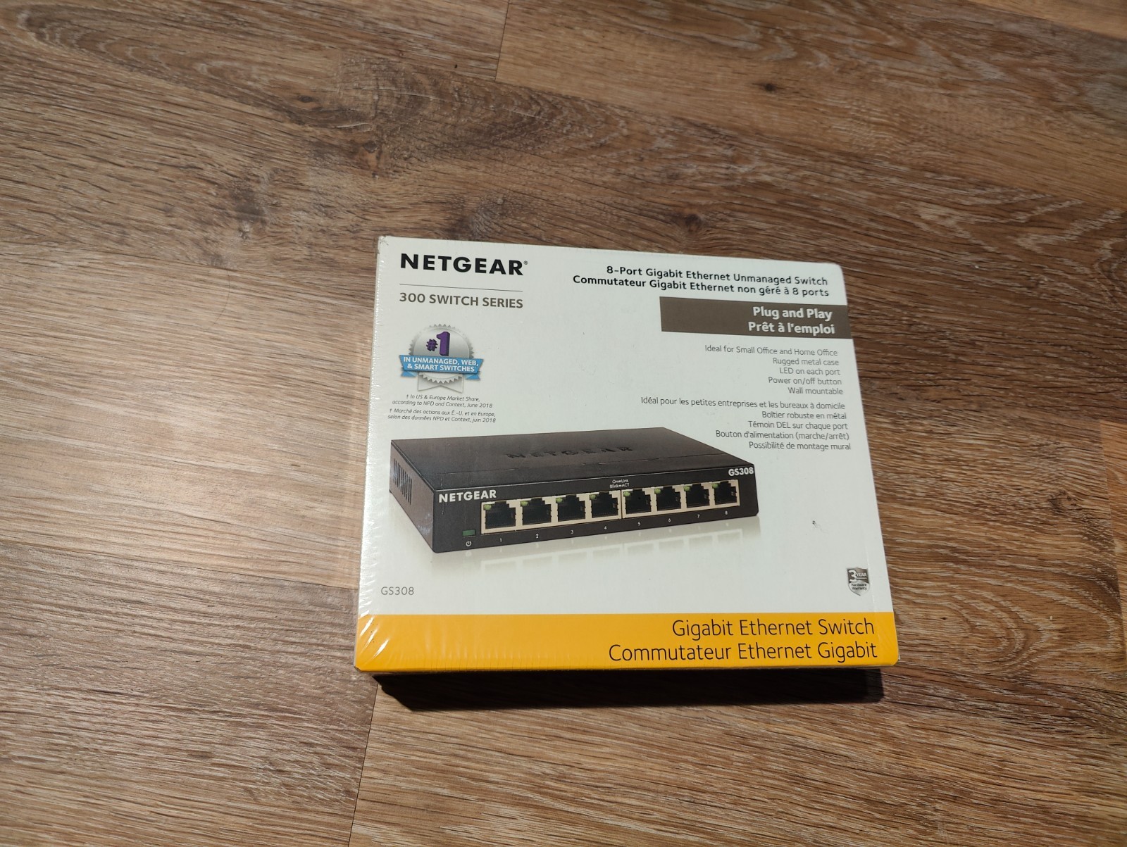 NETGEAR GS308-300PAS GS308 8 Gigabit Port Unmanaged Ethernet Switch