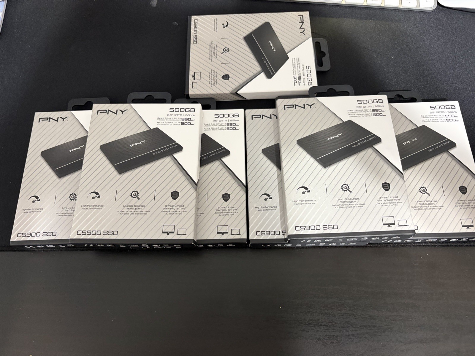Bundle Of 7 NEW/ UNUSED PNY 500GB CS900 SATA III 2.5" Internal SSD