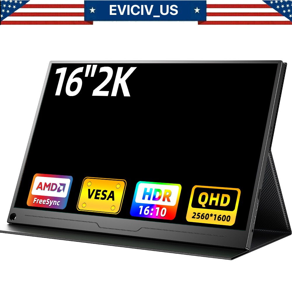 16.0" Portable Monitor 400 cd/m² Screen USB C Display HDMI 2560*1600 QHD Used AA