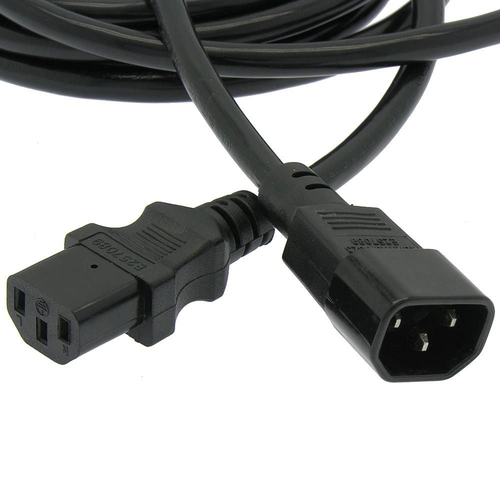 15 Pack of 3Ft Power Extension Cord C13 to C14 Black /SJT 16/3