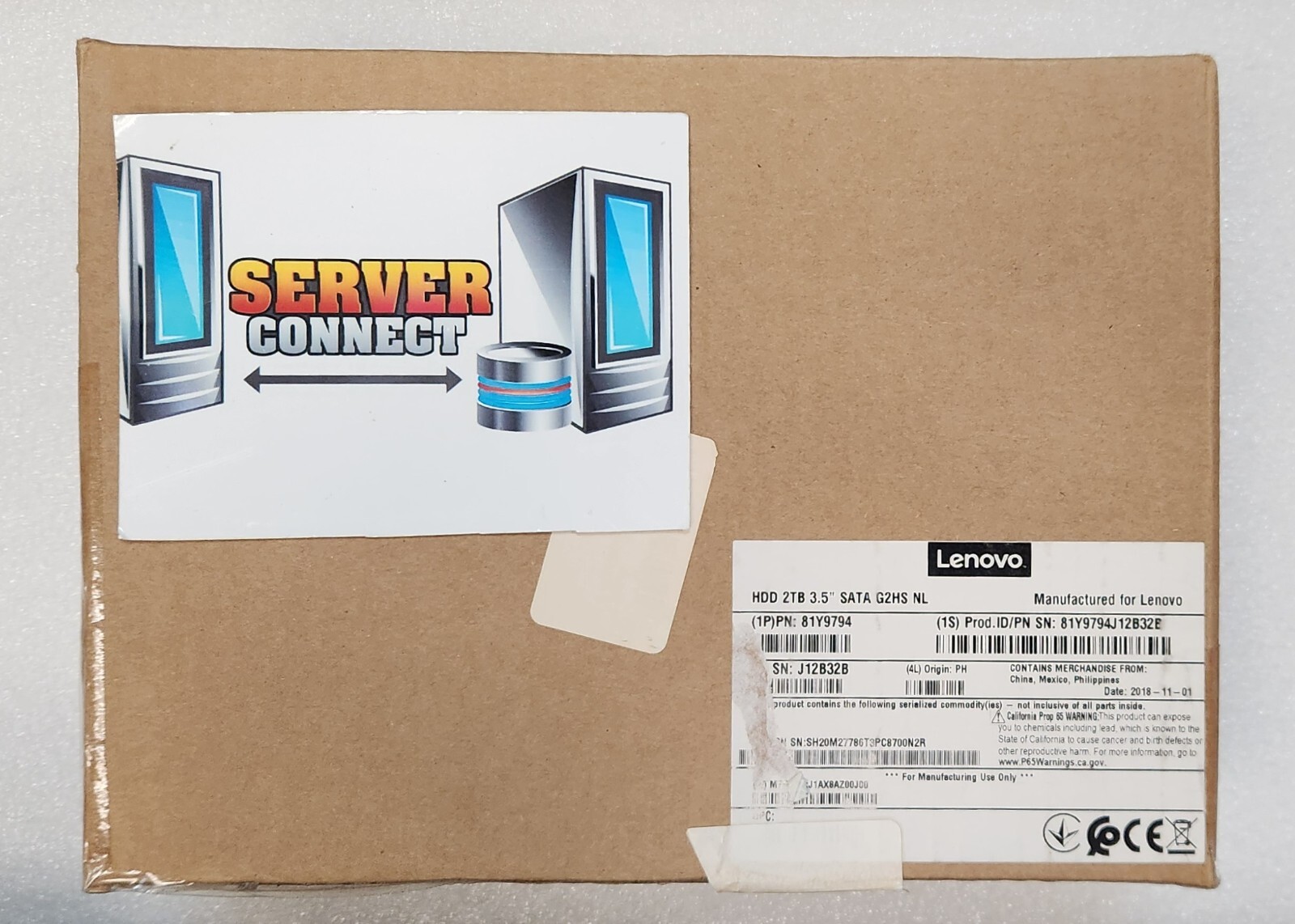 81Y9794 LENOVO / IBM 2TB 7.2K SATA 3.5" 6Gbps G2HS HARD DRIVE 81Y9795