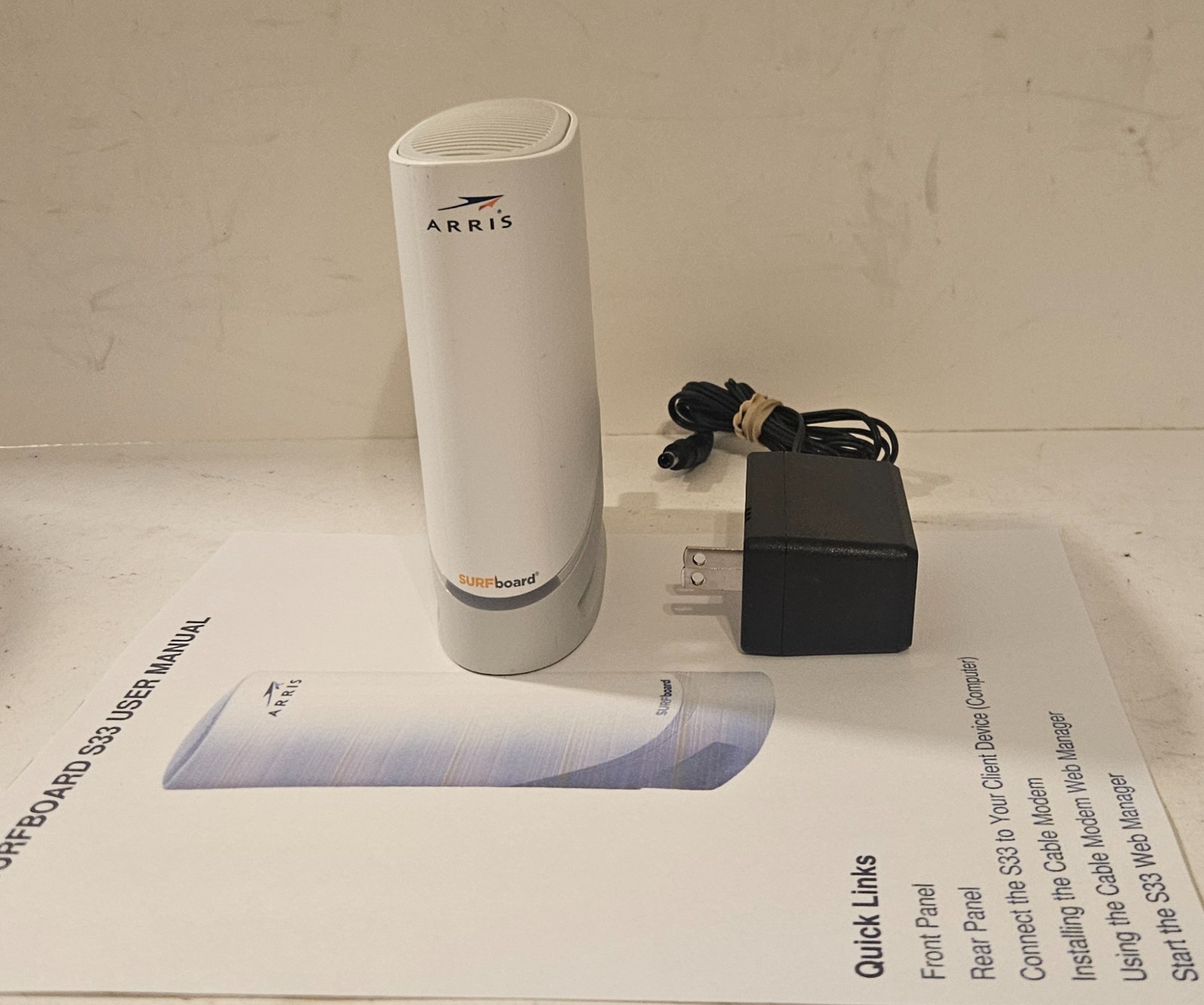 ARRIS SURFboard S33  DOCSIS 3.1 Multi-Gig Cable Modem — w/ Manual