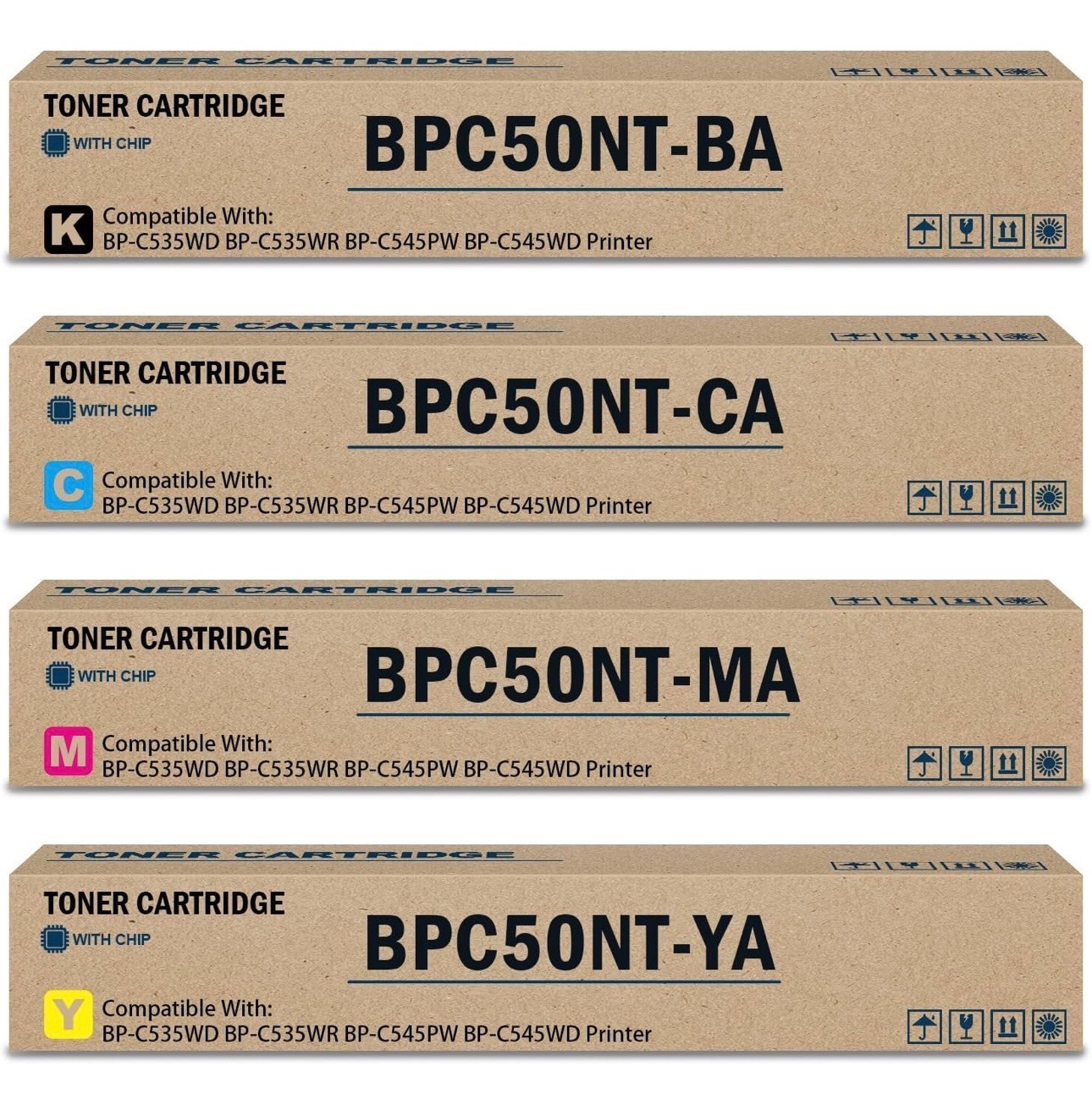Toner Cartridge for Sharp BP-C535WD BP-C535WR BP-C545PW BP-C545WD Printer