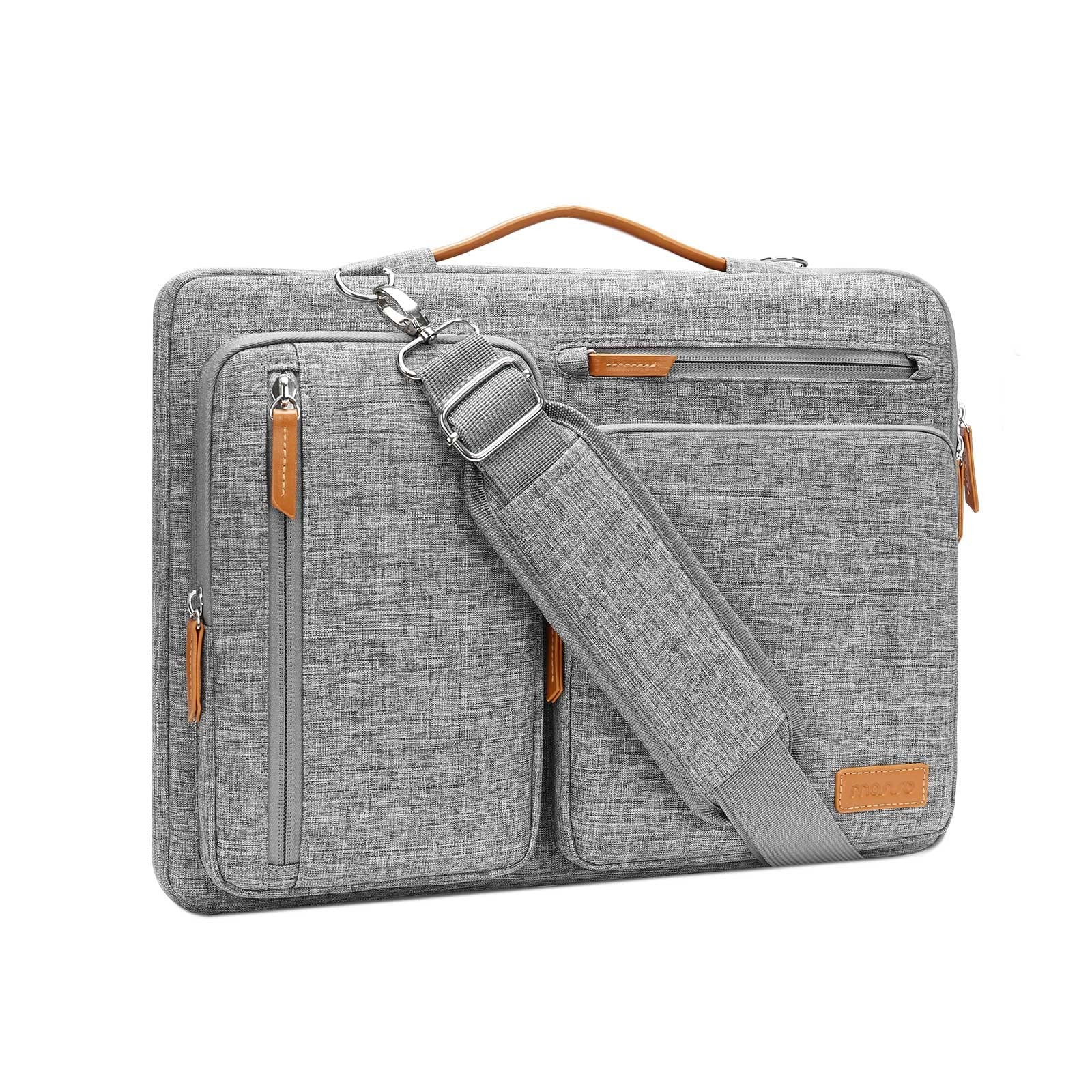 MOSISO 360 Protective Laptop Shoulder Bag,14 inch Computer Bag 14 inch, Gray