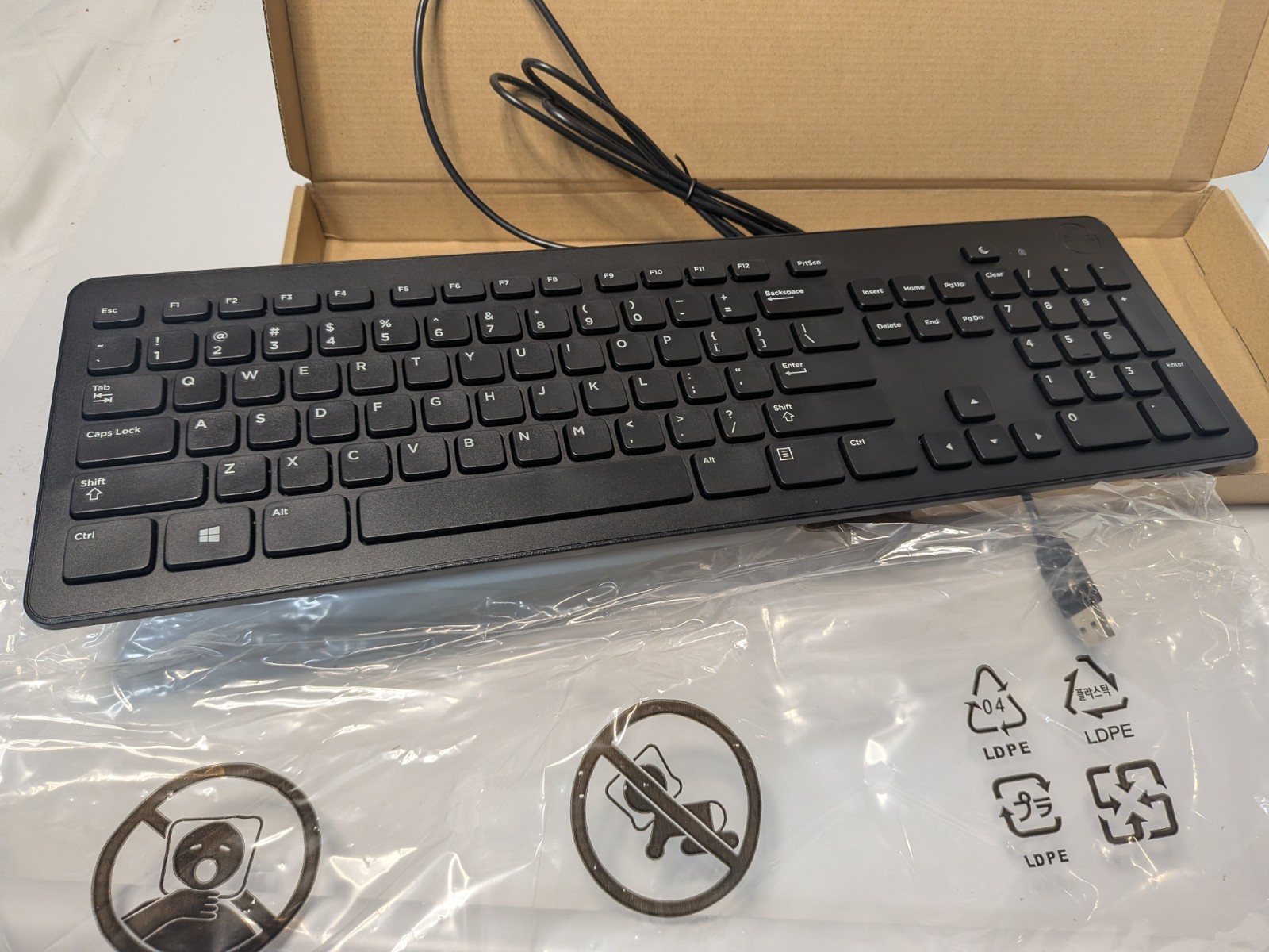 Dell Standard USB Keyboard CN-0GVWNX-71616 Black Tested Working. New Open Box