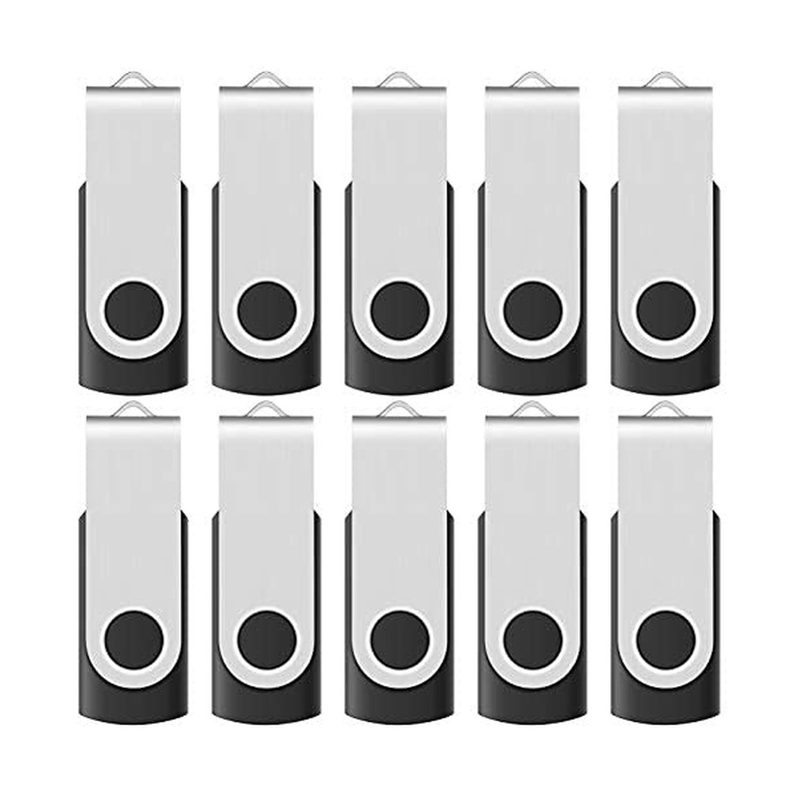 Enfain 16GB USB 2.0 Flash Memory Stick Drive Swivel Thumb Drives Bulk 10 Pack...