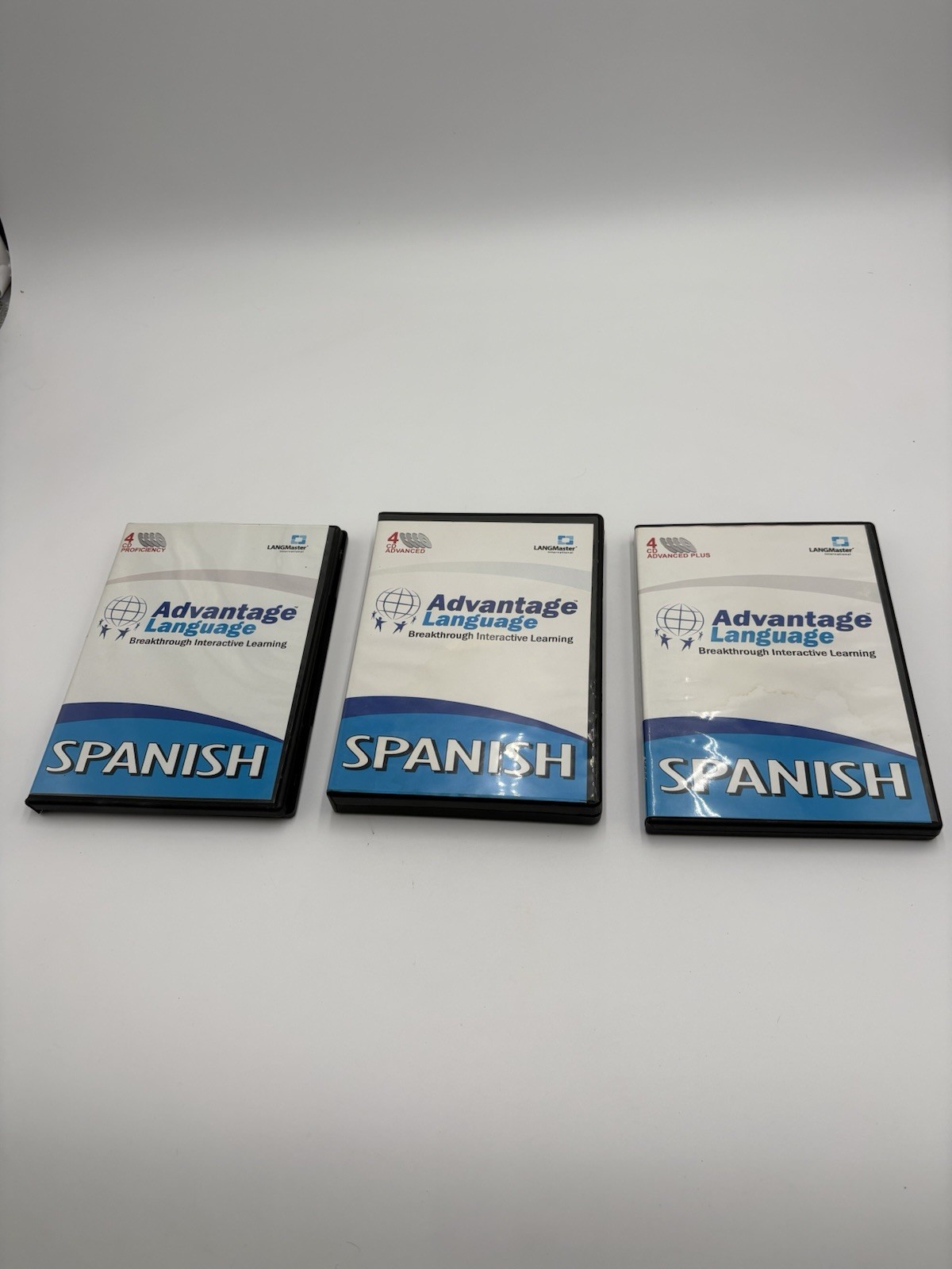 Lot of 3 Advantage Language Breakthrough Interactive Learning-Spanish 4 CD Set