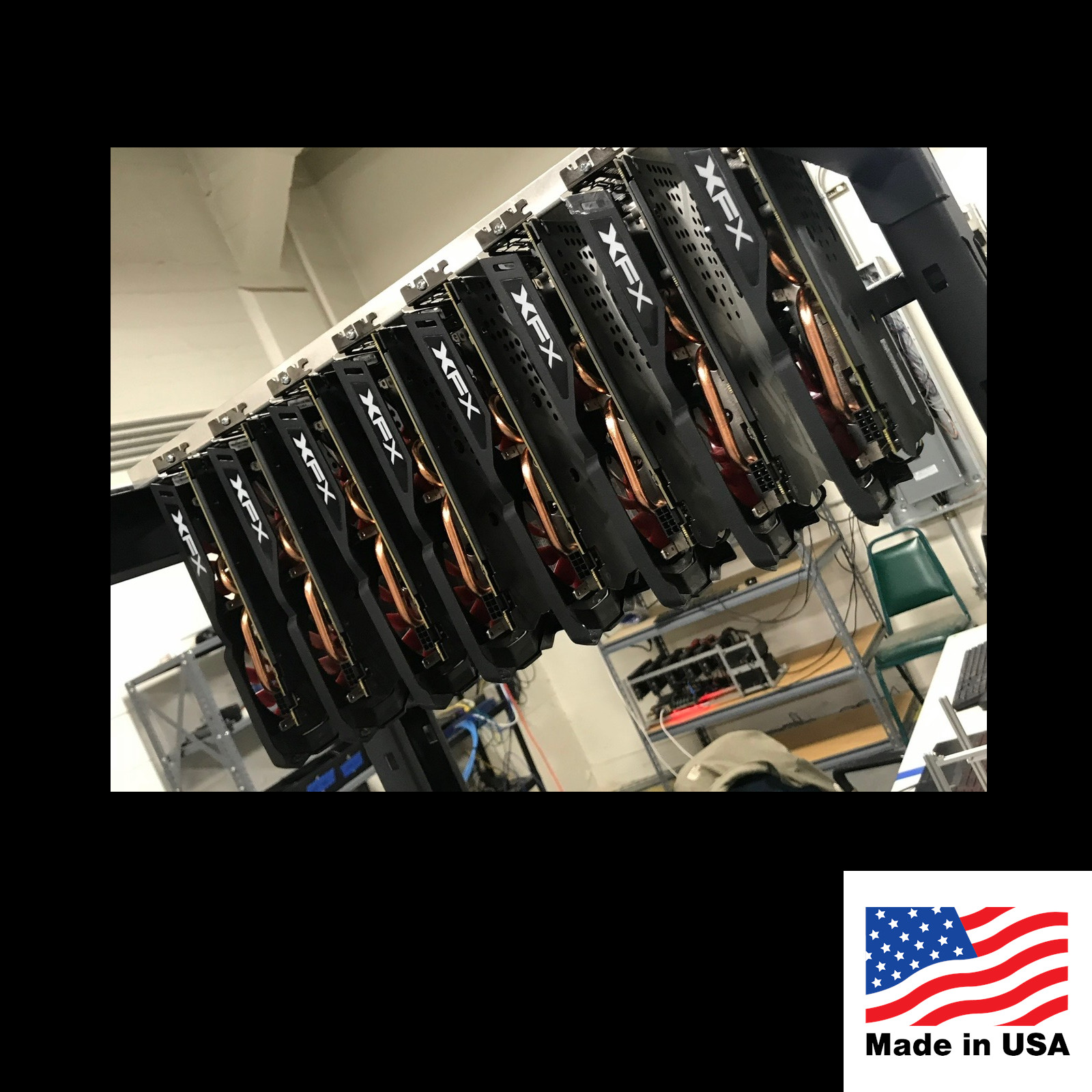 Hanging Mining Rig Frame 7 GPU Mining Rig Mount Made In USA