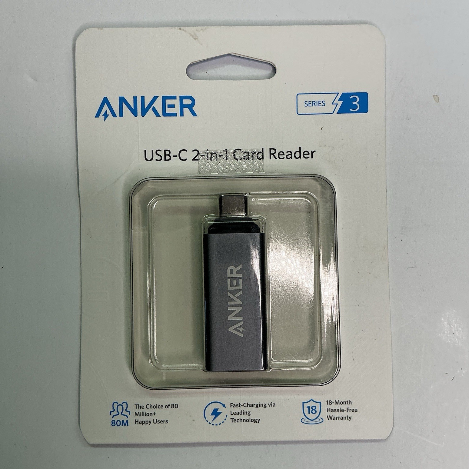 Anker Series 3 USB-C 2-in-1 Card Reader for MicroSD/SD, Model A8370