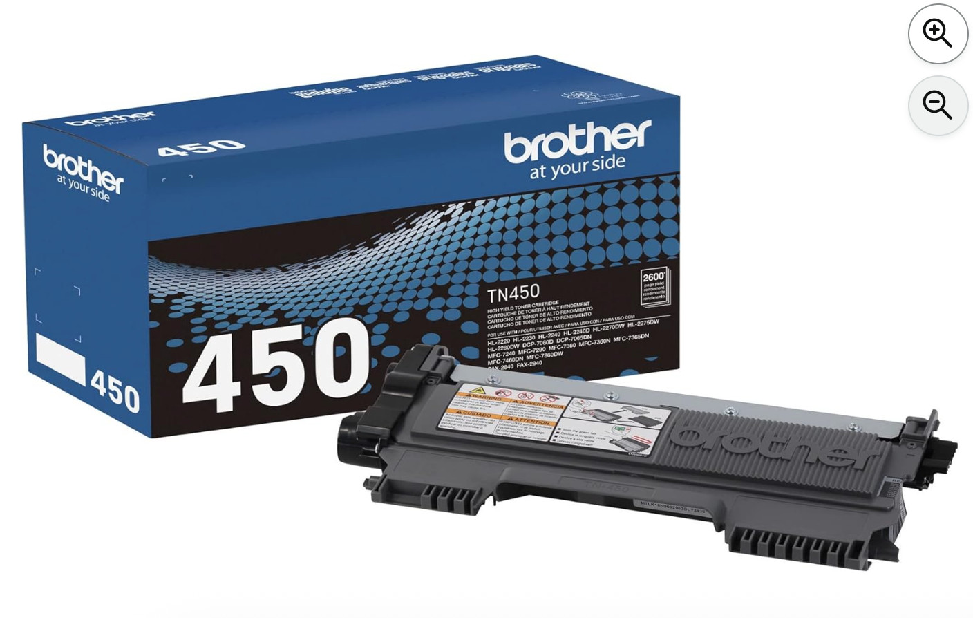 Brother TN450 High Yield Black Toner Cartridge,2600 page yields