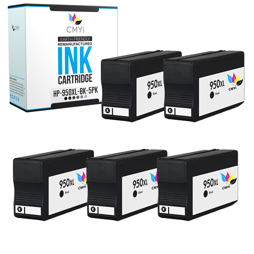5 PK Black Replacement Ink Cartridges for HP 950XL CN045AN Fits Officejet Pro