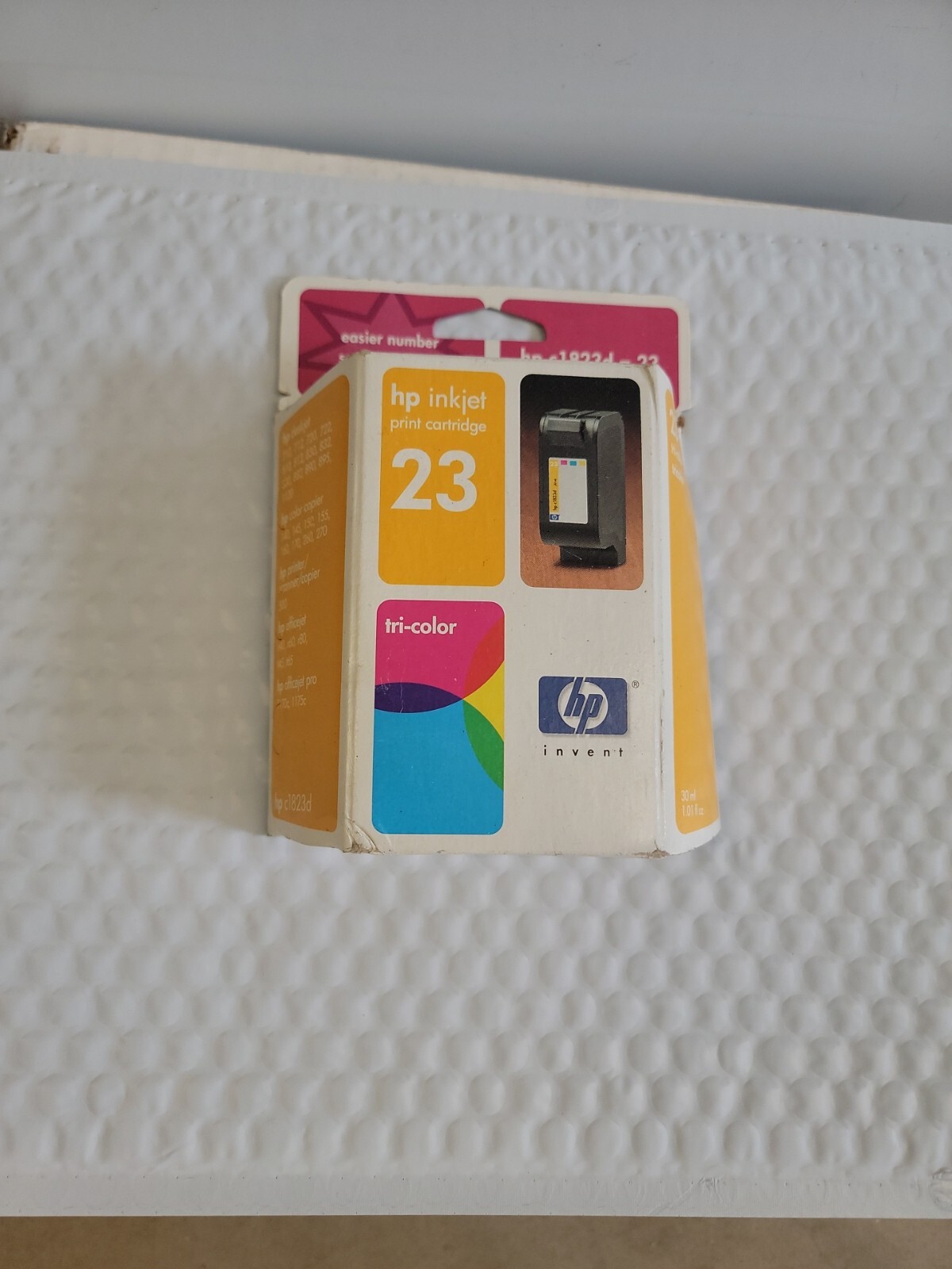  HP 23 inkjet tri-color print Cartridge C1823d, Exp. 2003 (New/Sealed)