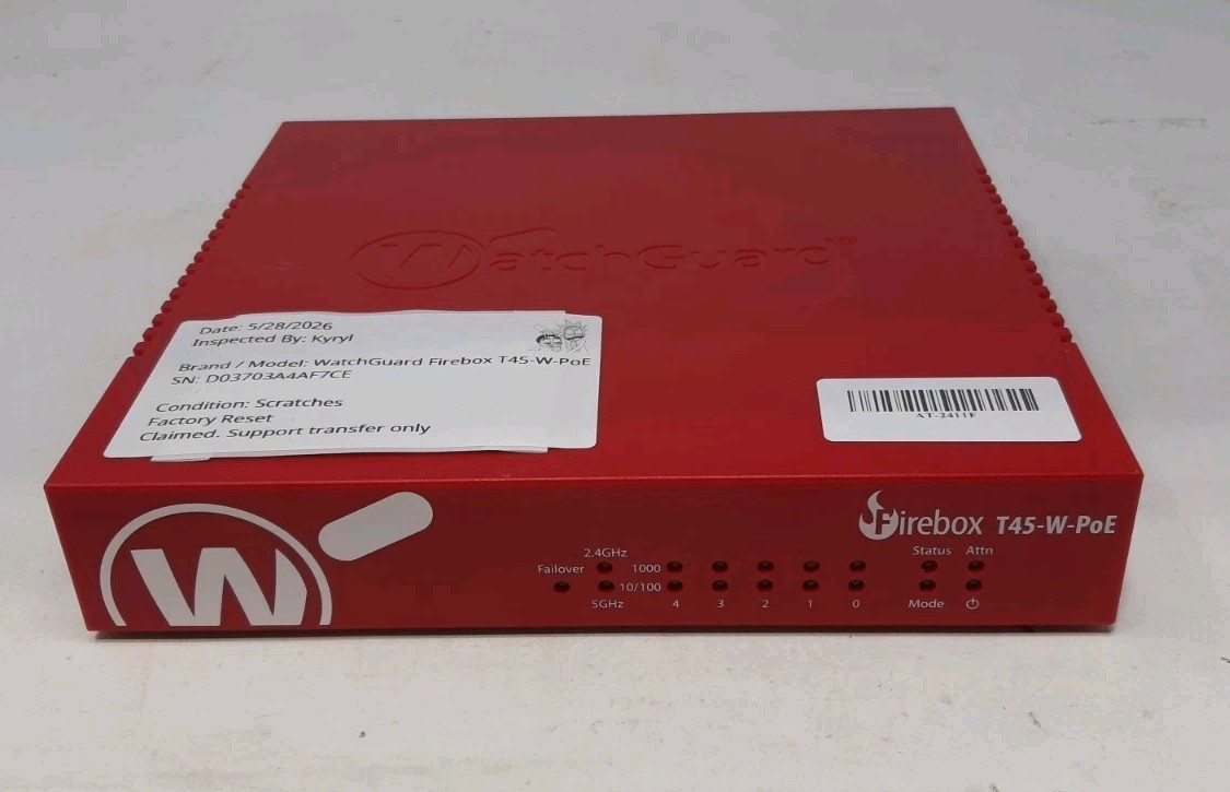 WatchGuard Firebox T45-W-PoE Network Security/Firewall