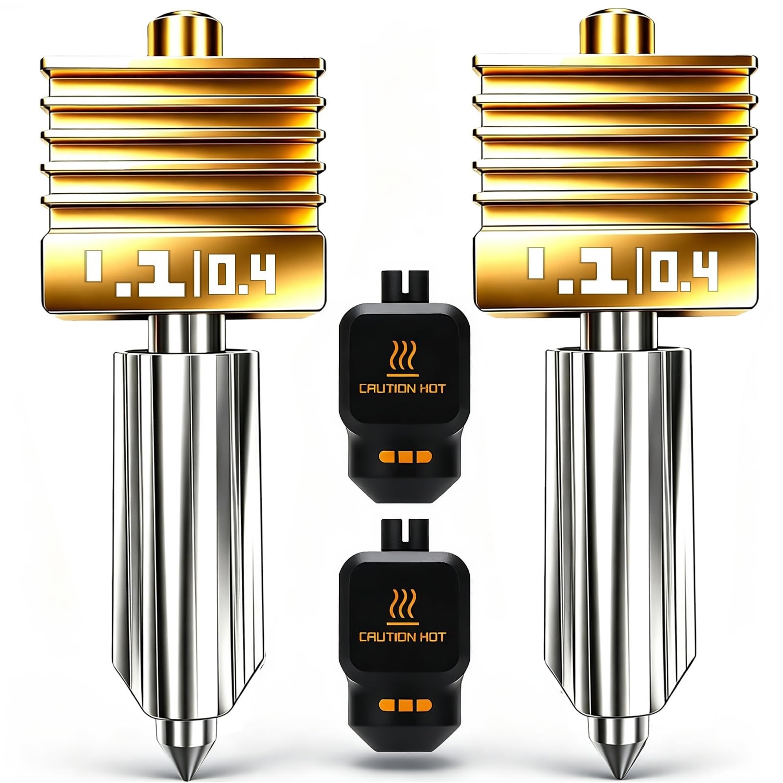 2 Pack 0.4mm Upgraded Hotend Nozzle for 3D Printers P2S/X2D/A2L/A1/H2 Series