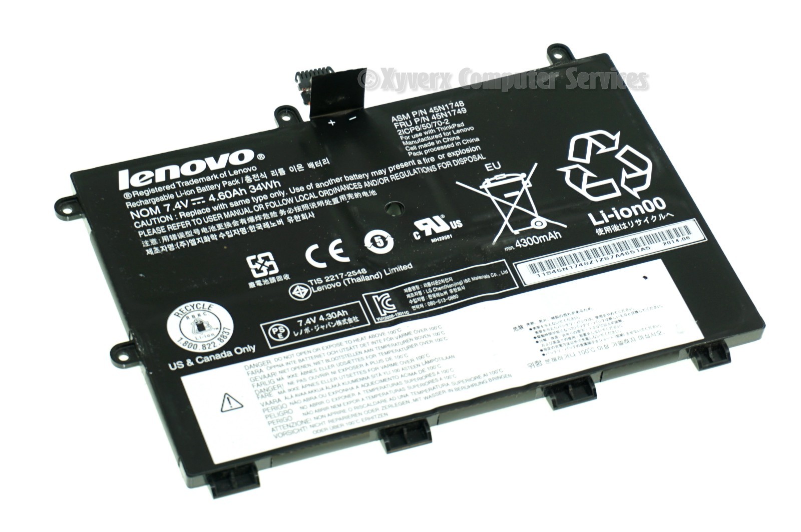 11S45N1748  GENUINE LENOVO BATTERY 7.4V 34WH YOGA 11E 20DA-S0X200 (A)(DE14)