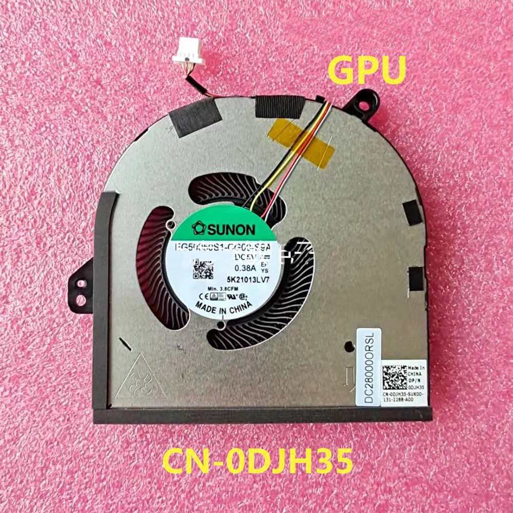 1PC  For   XPS 15 9500 9510 / Precision 5550 CPU / GPU Cooling Fan 0DJH35 009RK6