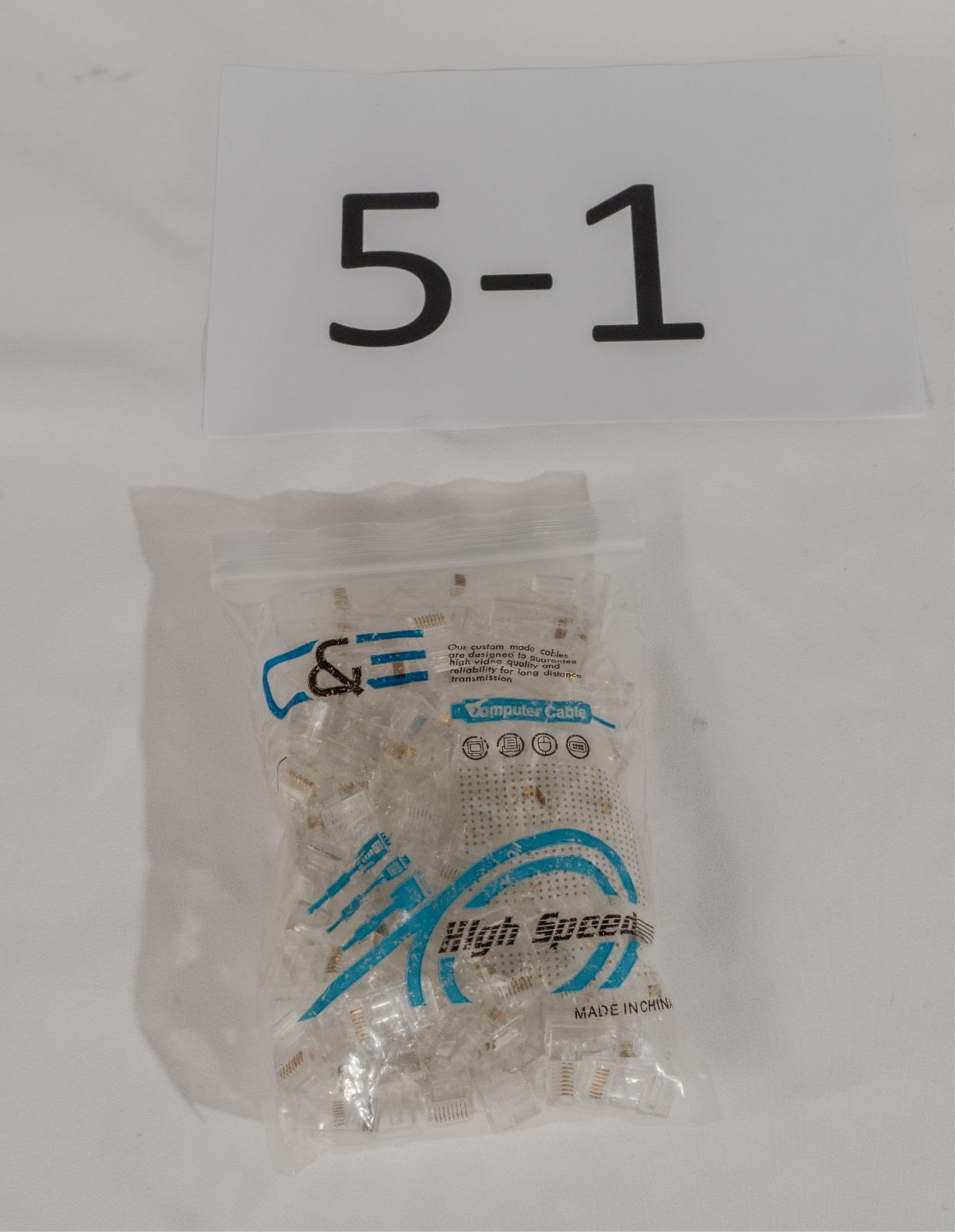 C&E RJ45 Cat5e Cat6 Pass-Through/Standard Connectors | 100-Pack Bulk | Blue Bag