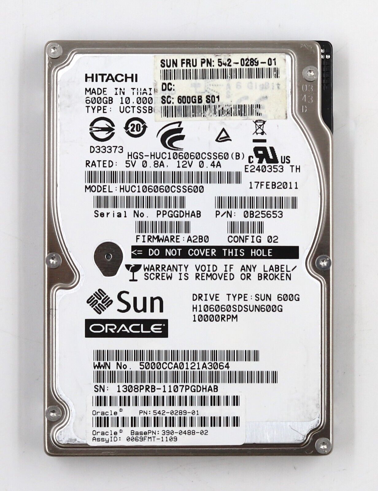 Hitachi/Sun HUC106060CSS600 600GB 2.5