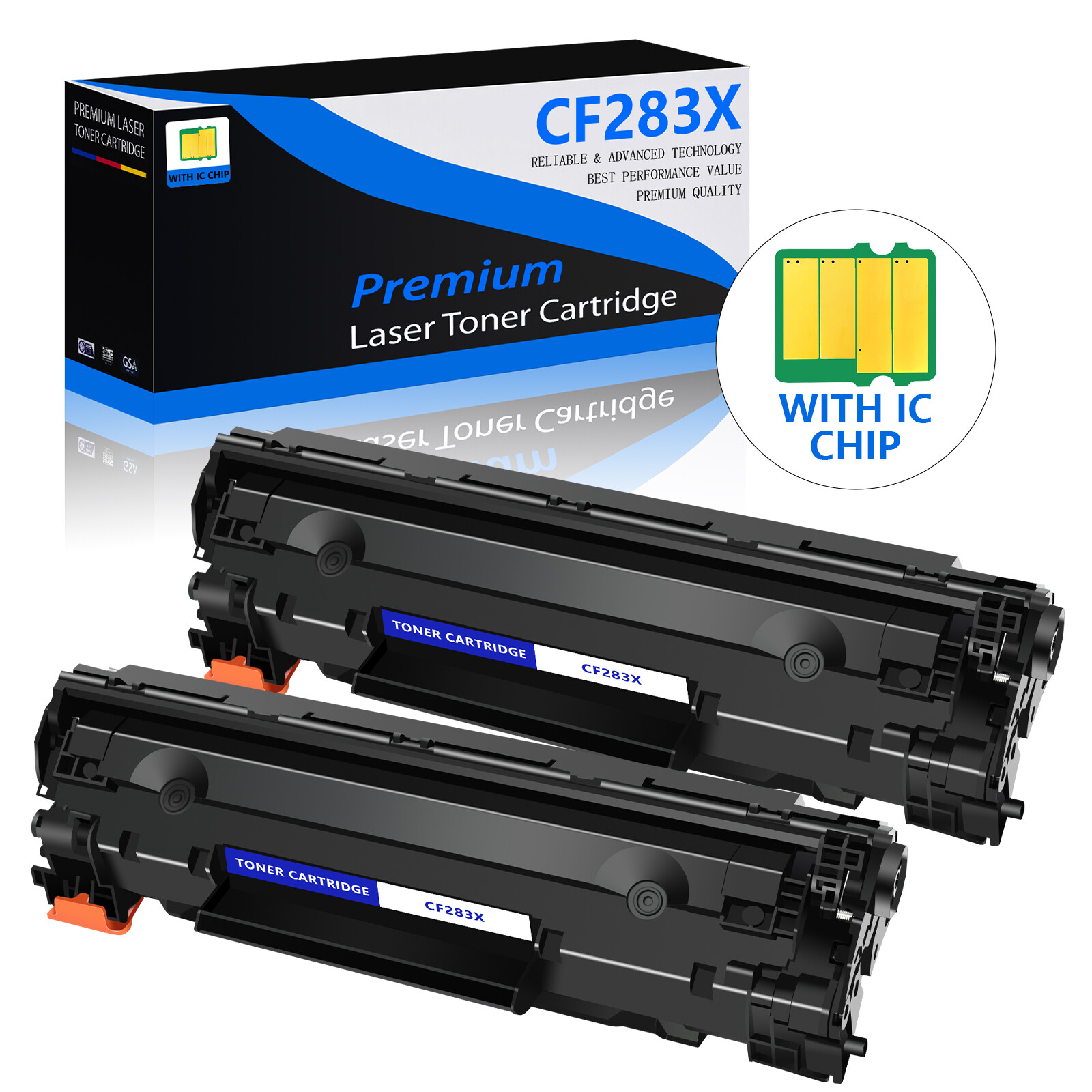 2x CF283X Black Toner Compatiblewith HP 83X LaserJet Pro M201n M202dw MFP M225dn