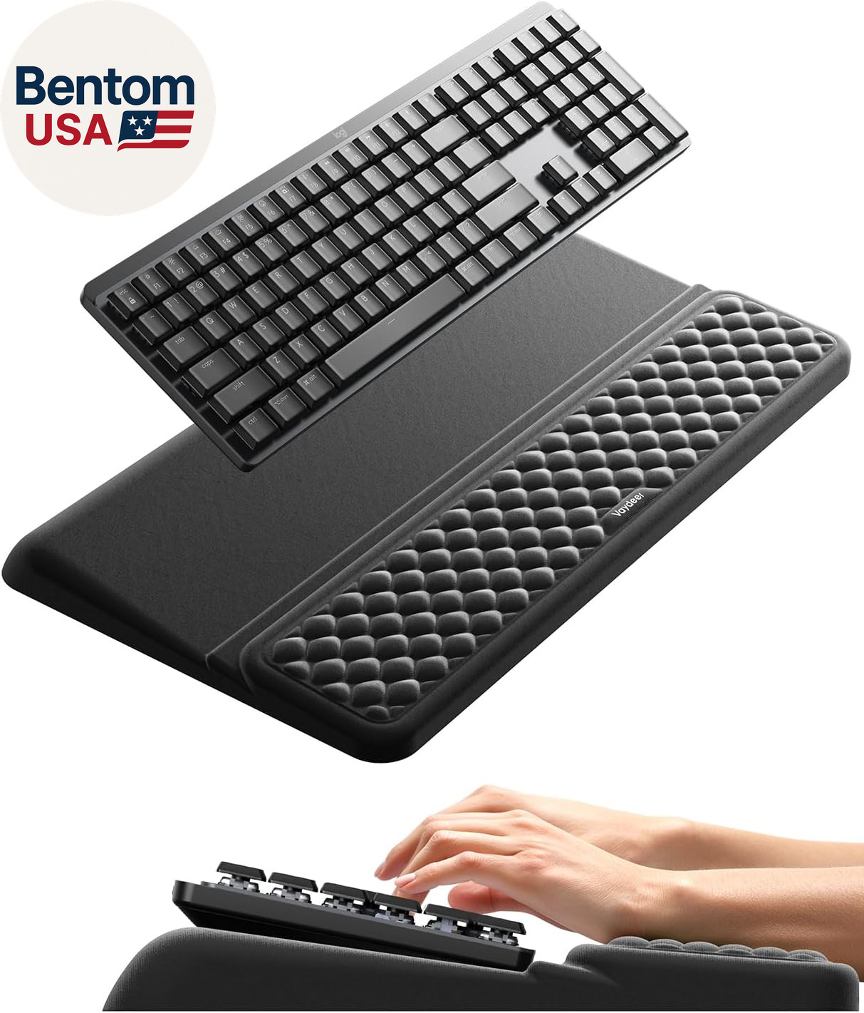 Wrist Rest with Keyboard Stand, Computer Wrist Support Pad, Ergonomic Keyboard R