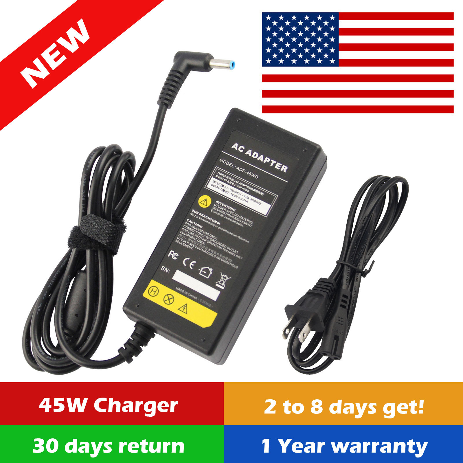 AC Adapter Charger for HP Notebook 15-bs015dx 15-bs113dx 15-bs115dx 15-bw011dx