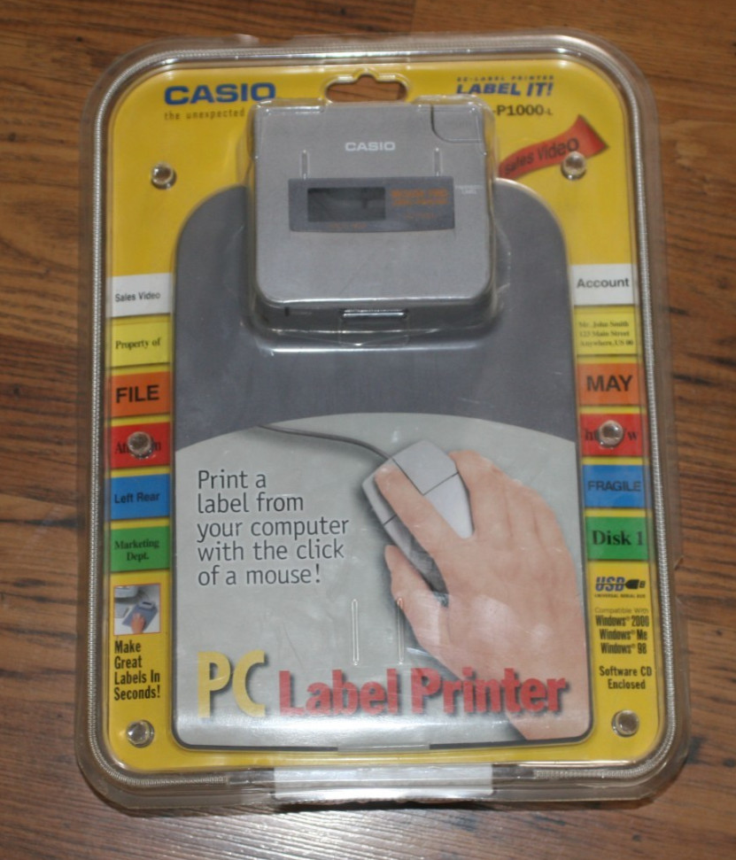 New Casio PC Label Printer KL P1000 Mousepad EZ Label Printer SEALED NEW