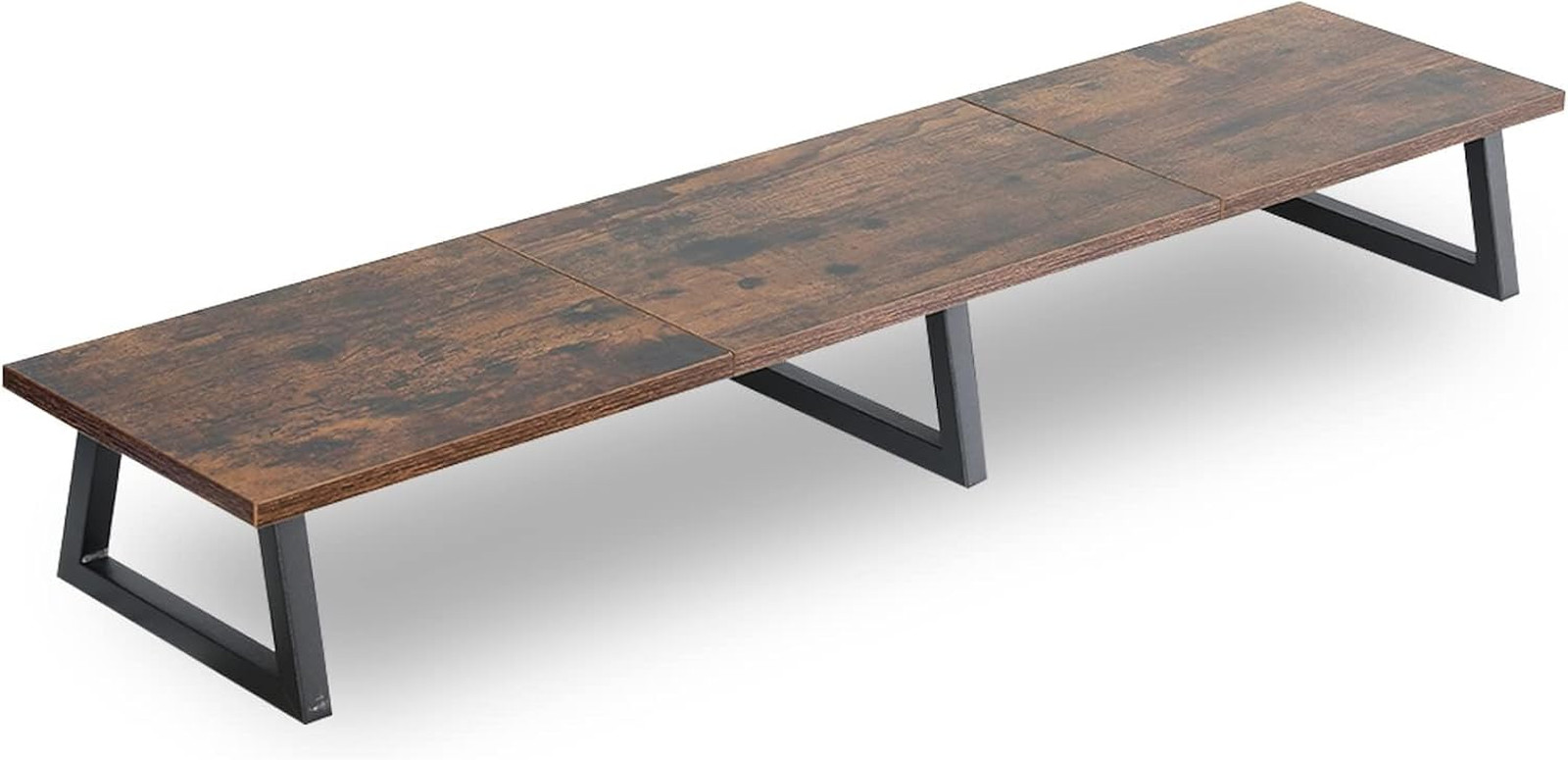 42 Inch Dual Monitor Stand Riser Desk Shelf Organizer Heavy Duty Steel Wood