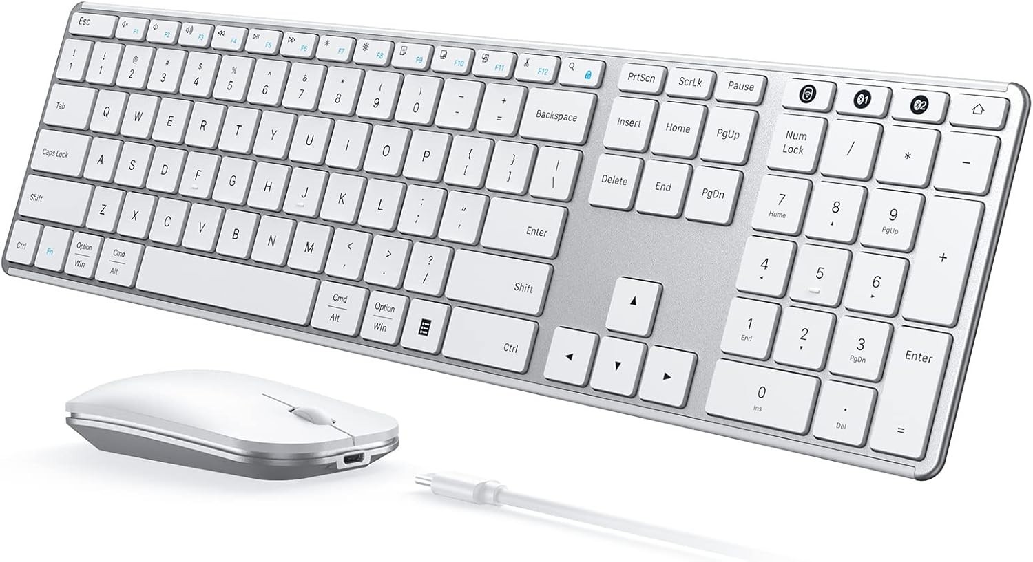 Seenda SKM64-3 Bluetooth 3 Multi-Device Connection Wireless Keyboard & Mouse