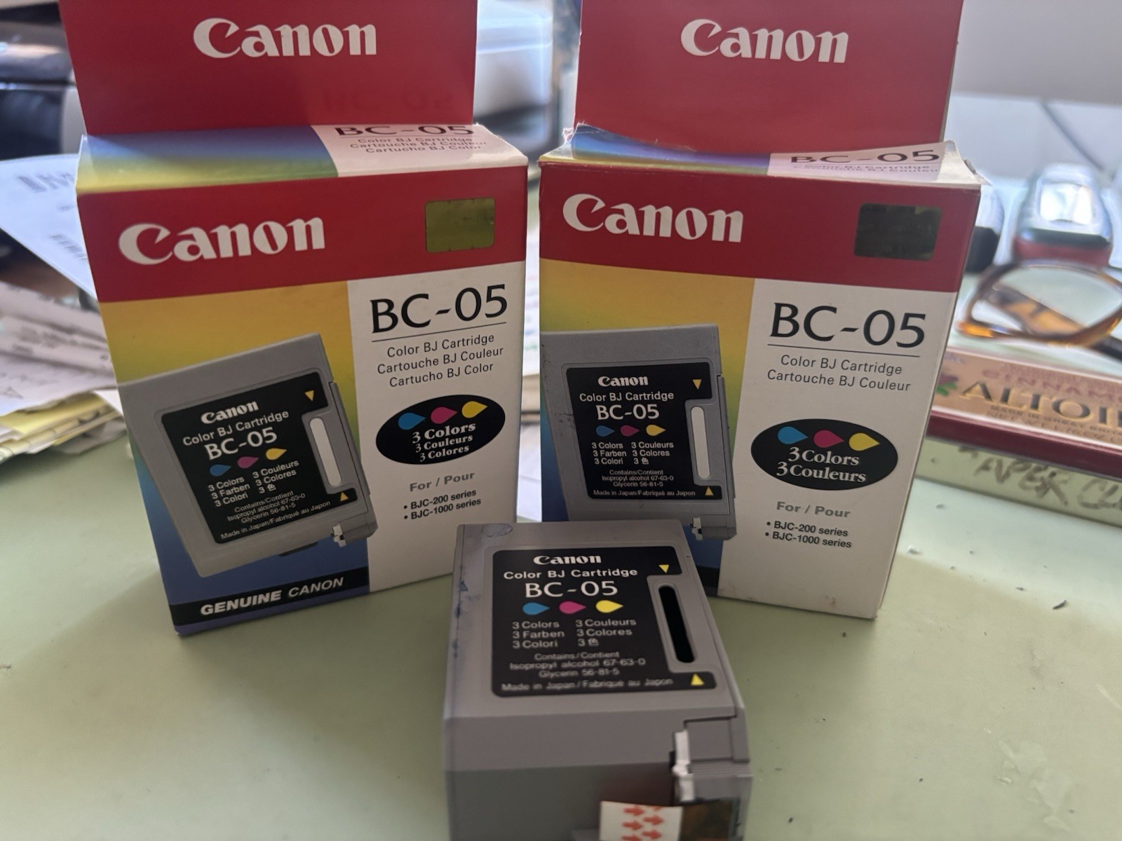 3 OEM Canon tri color cartiridges BC 05