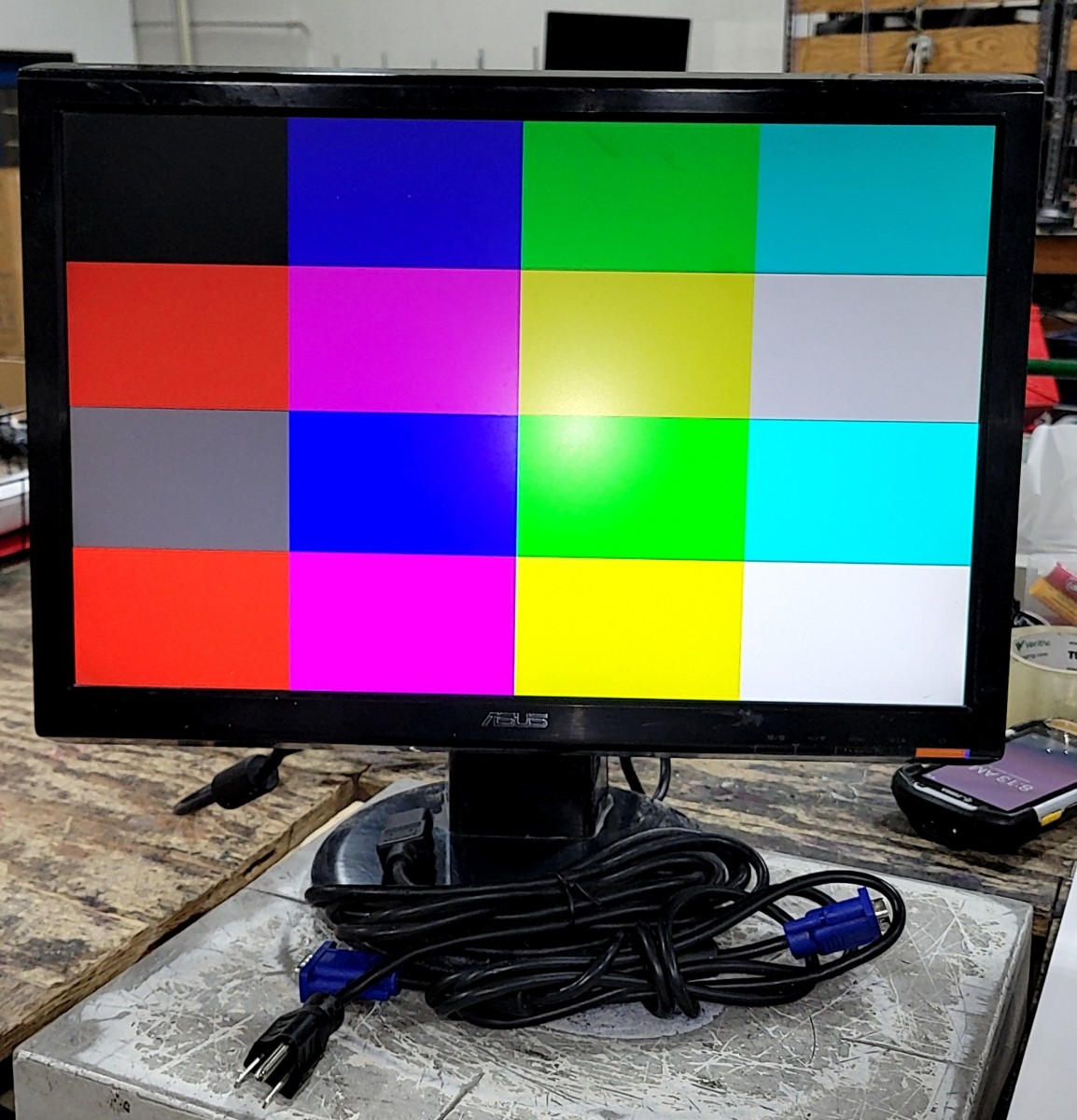 Asus VH198T 19" LED LCD Monitor VGA DVI BASE INCLUDED