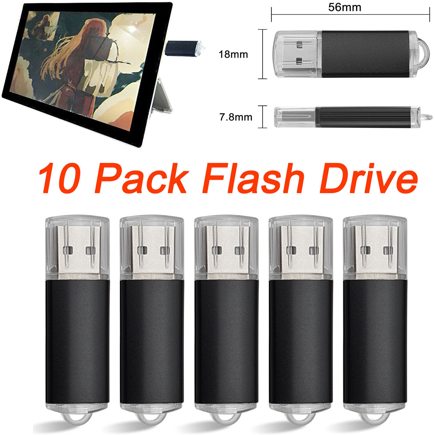 10PCS 16GB USB 2.0 Flash Drive Memory Sticks Thumb Drives Storage Disk USB Drive