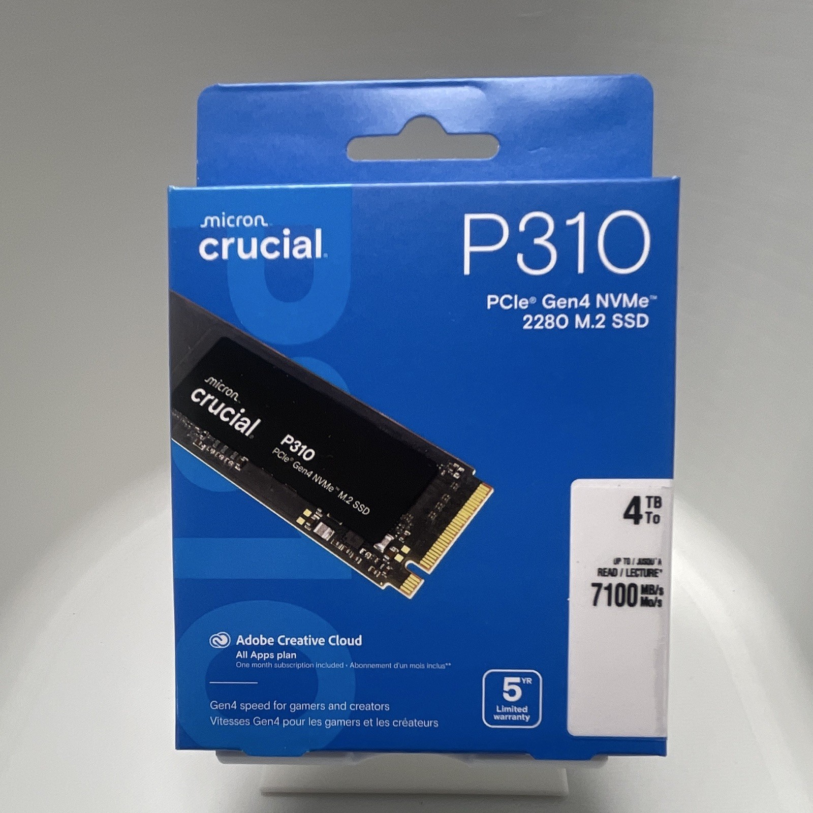 Crucial P310 4TB PCIe Gen4 x4 NVMe M.2 2280 Internal SSD 7100MB/s