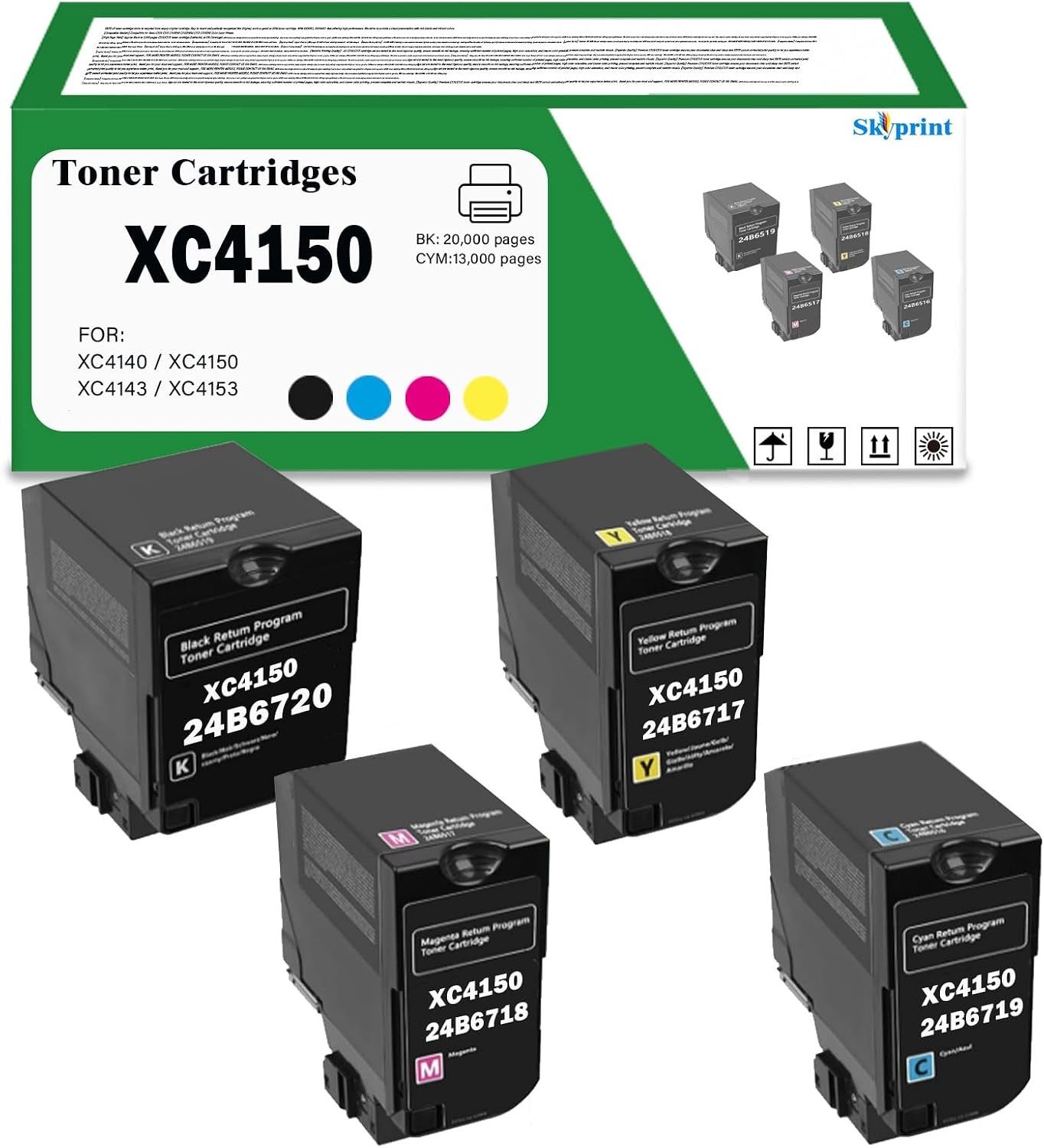 XC4150 High Yield Toner Cartridge for with Lexmark XC4150/XC4140/XC4143/XC4153
