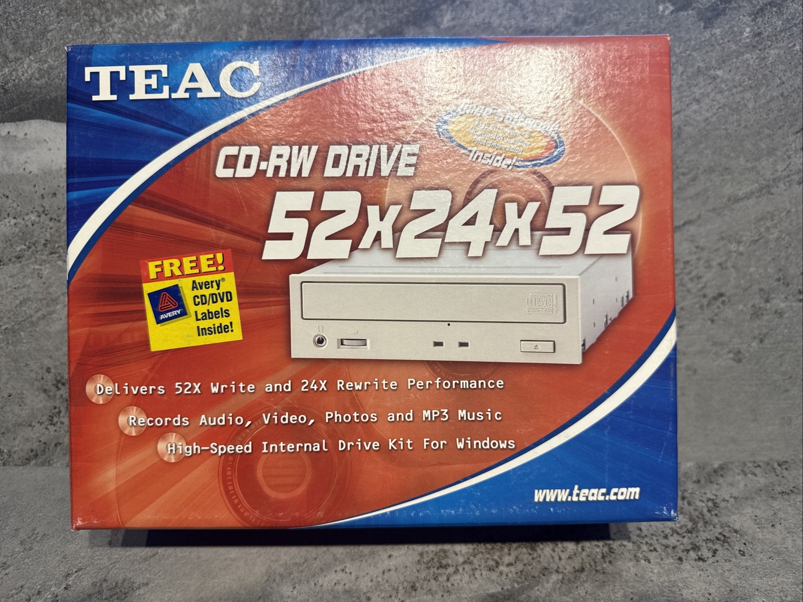 TEAC CD-RW Drive CD-W552E/kit 52x24x52 CD Burner CD-R/CD-RW UNTESTED