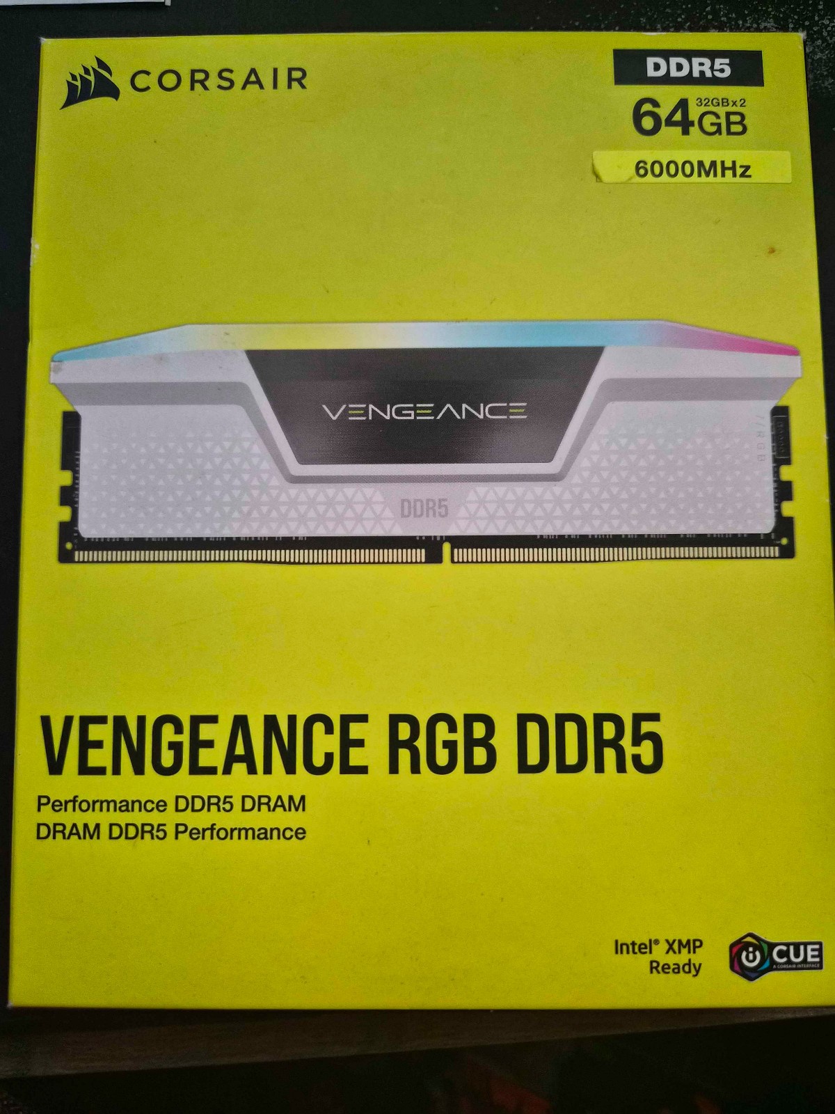 CORSAIR Vengeance RGB 64GB White (2 x 32GB) 288-Pin DDR5 6000MHz